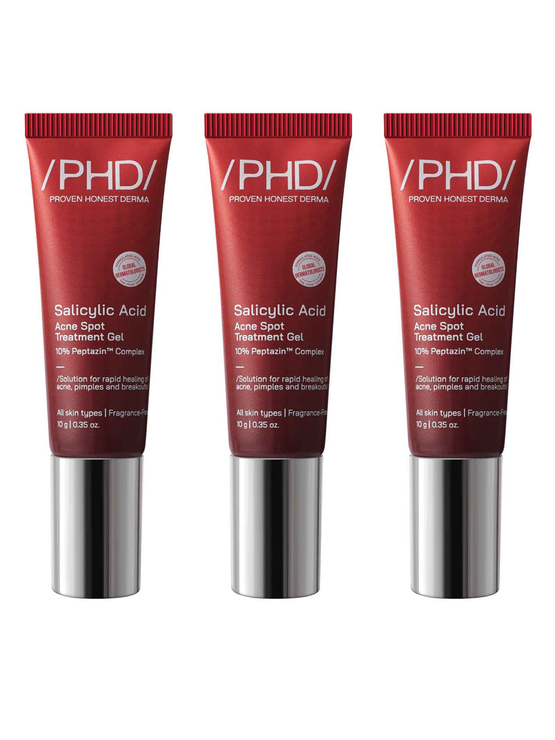 Proven Honest Derma Set of 3 Salicylic Acid Acne Spot Treatment Gel - 10 g each