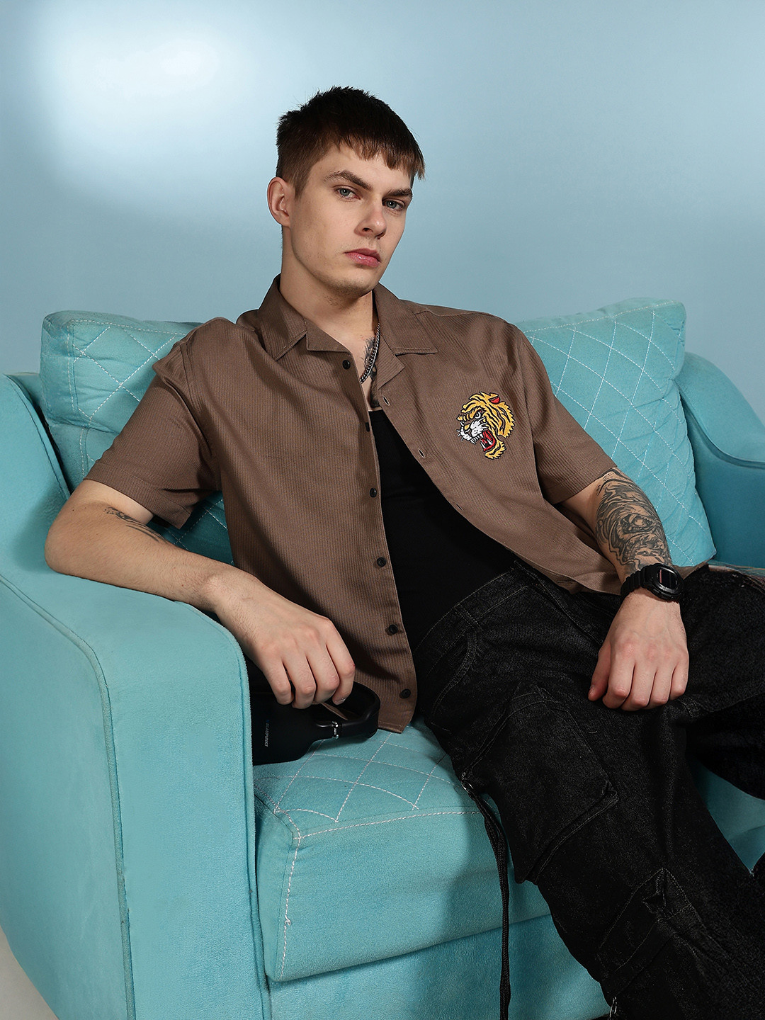 Eszett Furious Cuban Collar Cotton Shirt