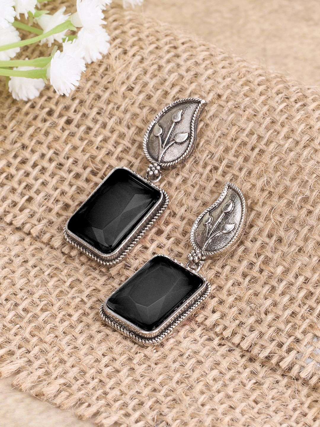Forever Glam by Pantaloons Leaf Shaped Drop Earrings