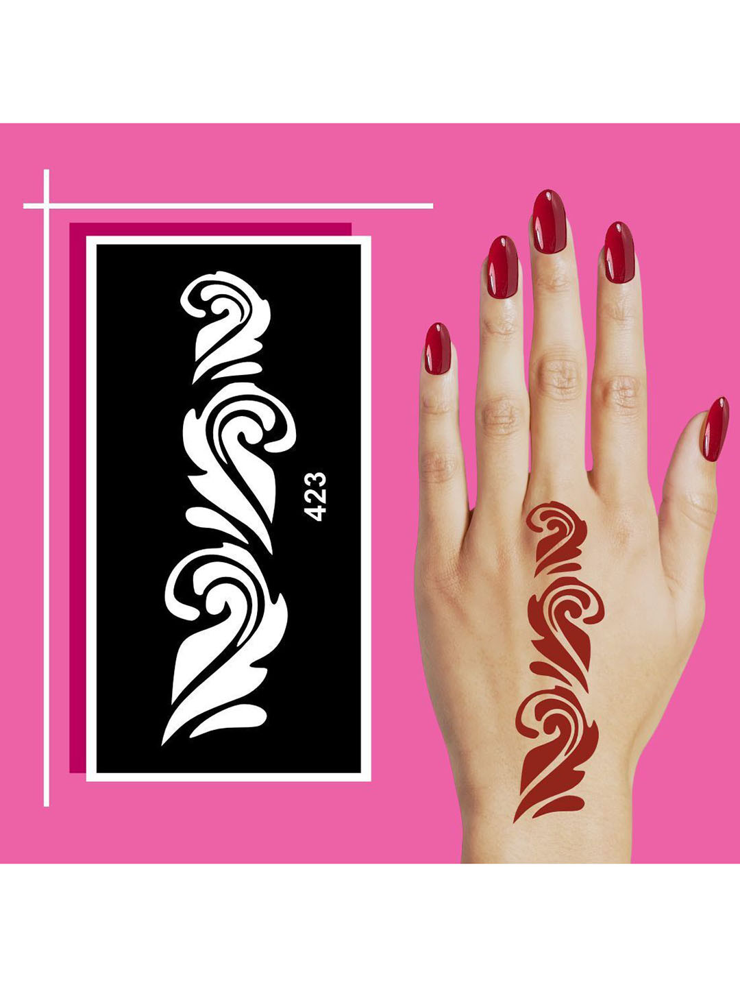 VOORKOMS Fun & Safe Mehndi Stencil Art for Kids and Teens For Kids & Adults Both Sticker