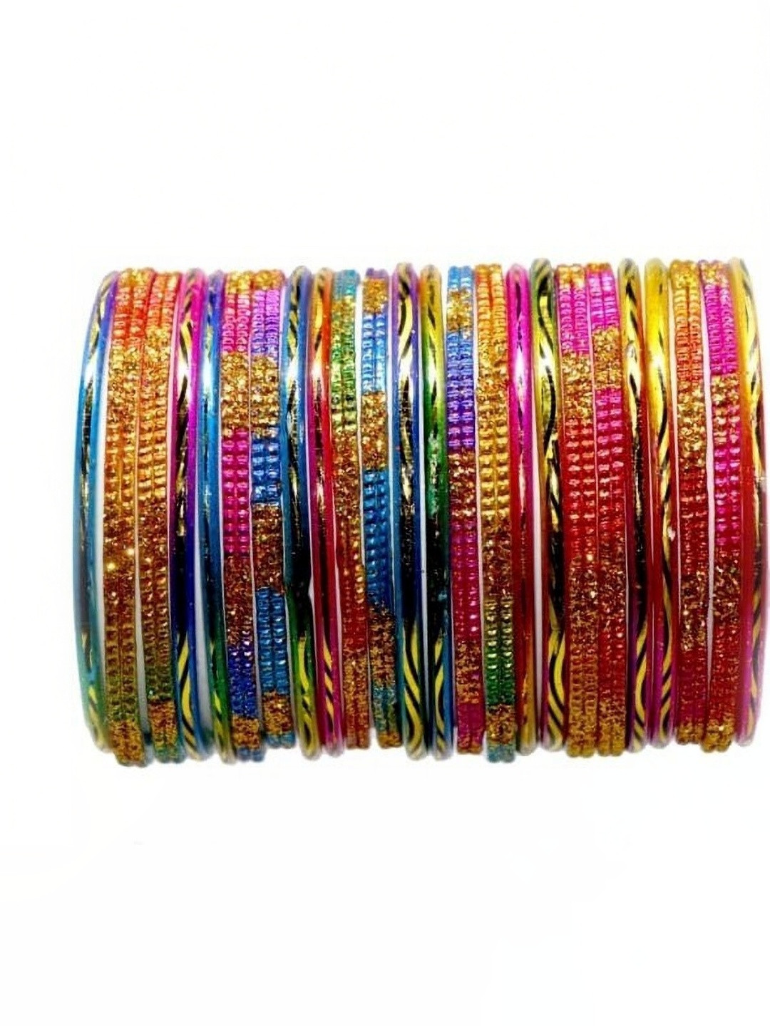 poshing Multi Glass Artificial Stones & Beads Bangles