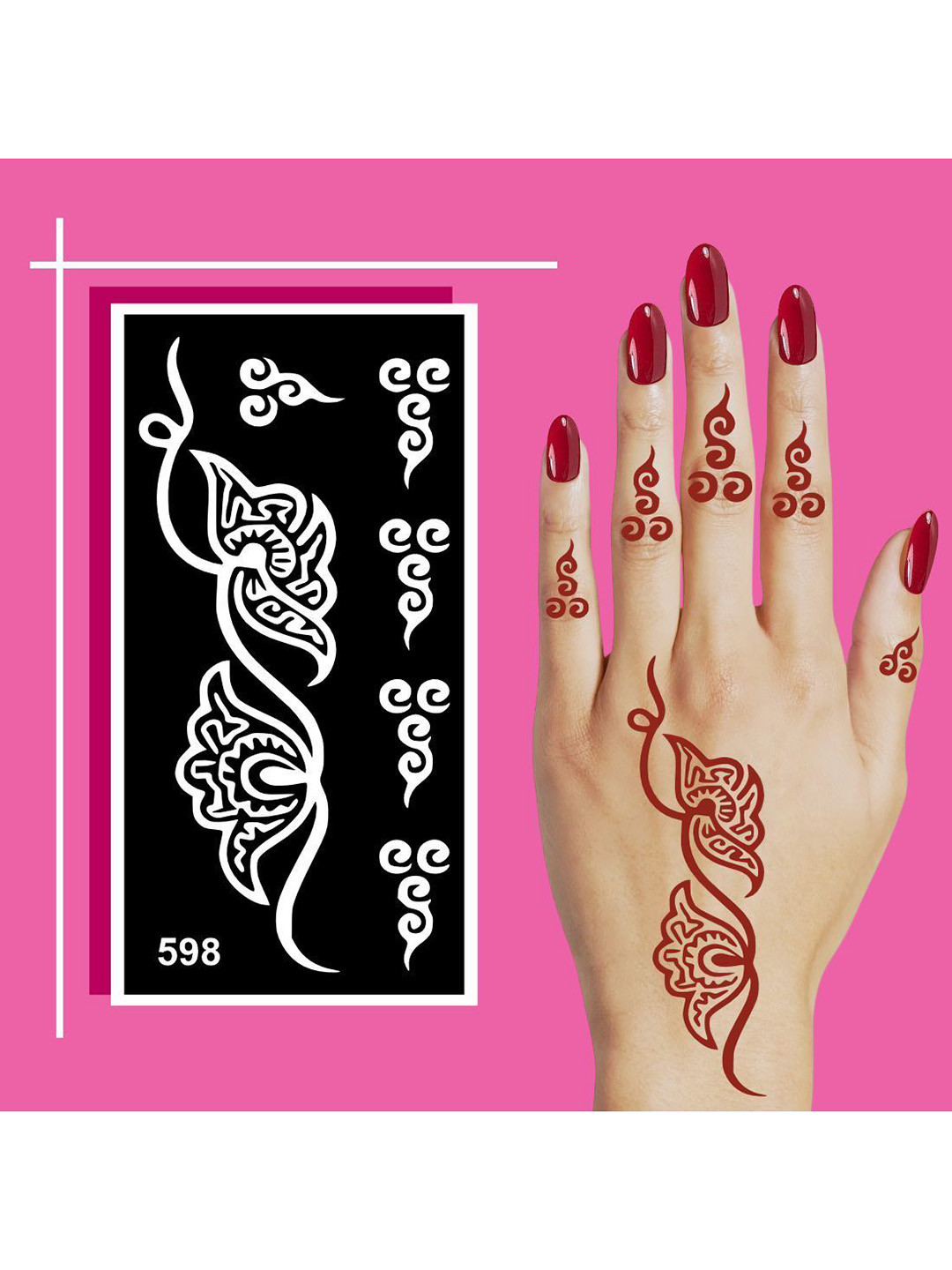 VOORKOMS Kid Safe Mehndi Stencil Stickers for Artistic Exploration and Cultural Learning