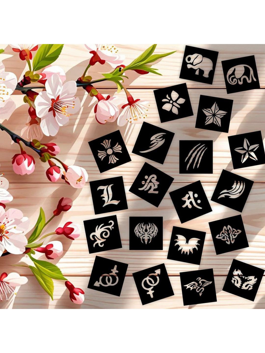 VOORKOMS Butterfly, Stars & Multi Design Small Stencil Sticker For Kids