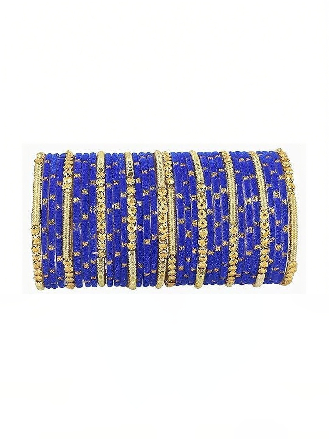 poshing Blue Glass Artificial Stones & Beads Bangles