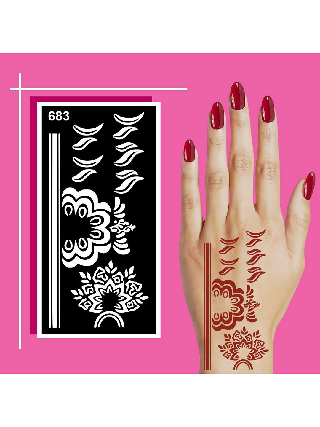 VOORKOMS Trendy Mehndi Stencil Sheets for Kids and Grown-Ups