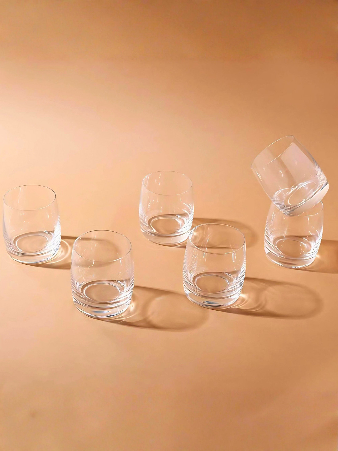 smart serve Transparent 6 Pieces Lead Free Whiskey Glasses 290 ml Each