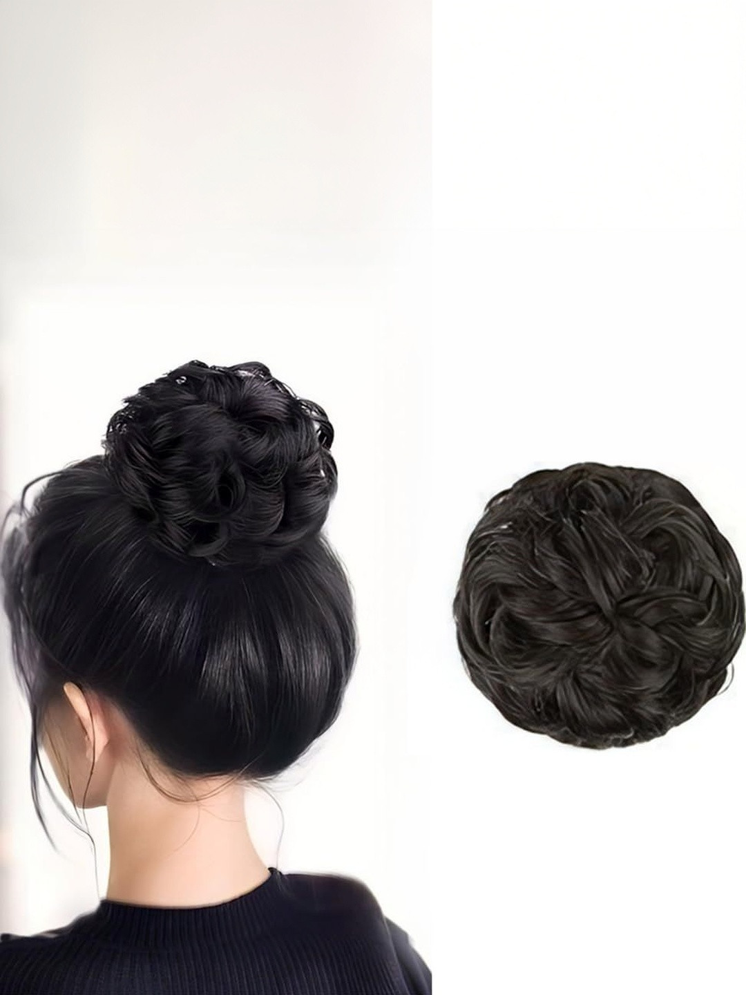 VIEWS Halo Curly Bun Hair Extension - 8 Inch - Black
