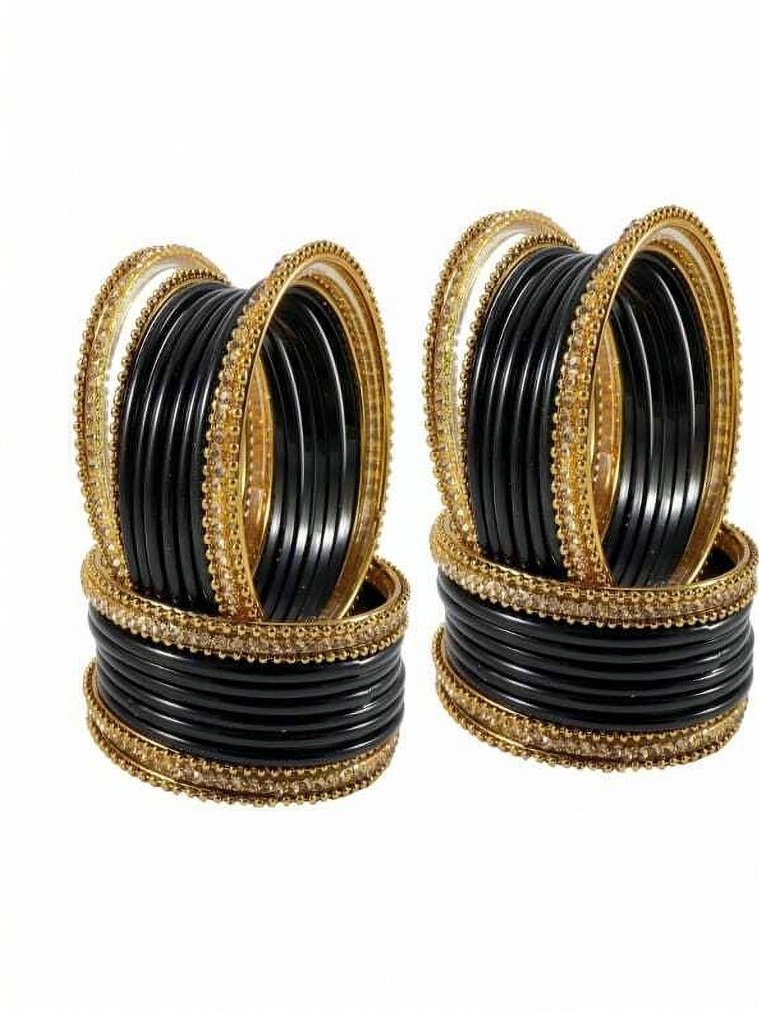 zsp Black Glass Artificial Stones Bangle