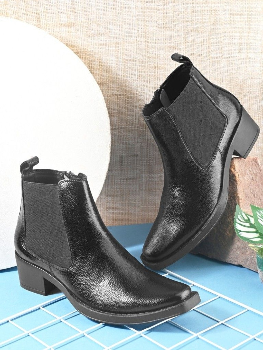 HERE&NOWMen Block-Heeled Chelsea Boots