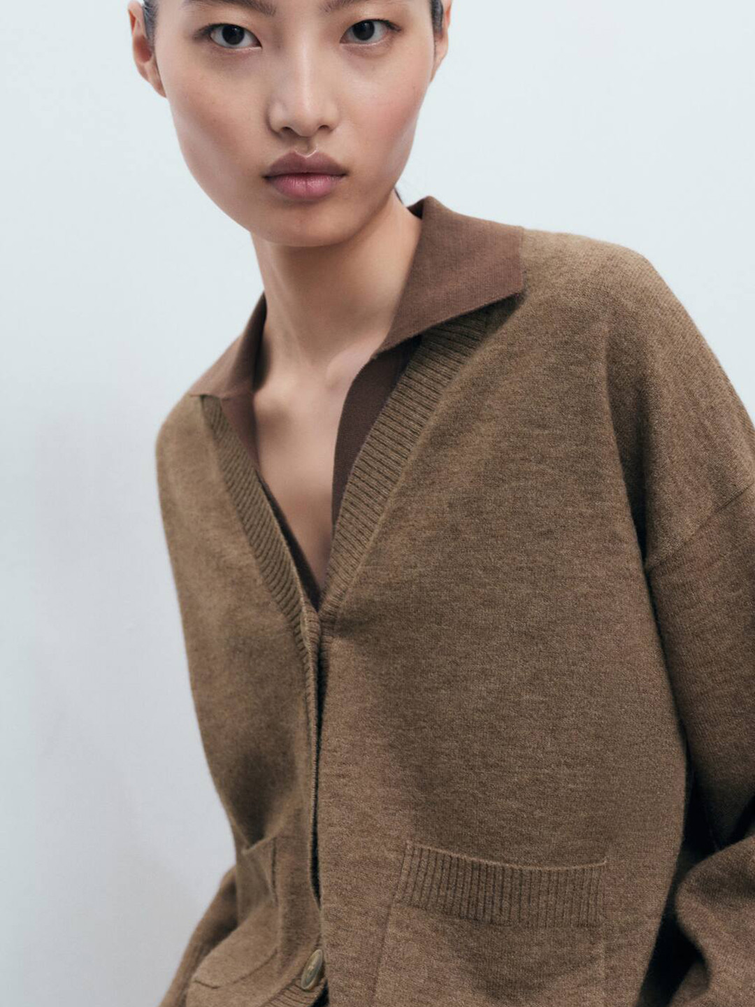 MANGO Drop Shoulder V-Neck Cardigan