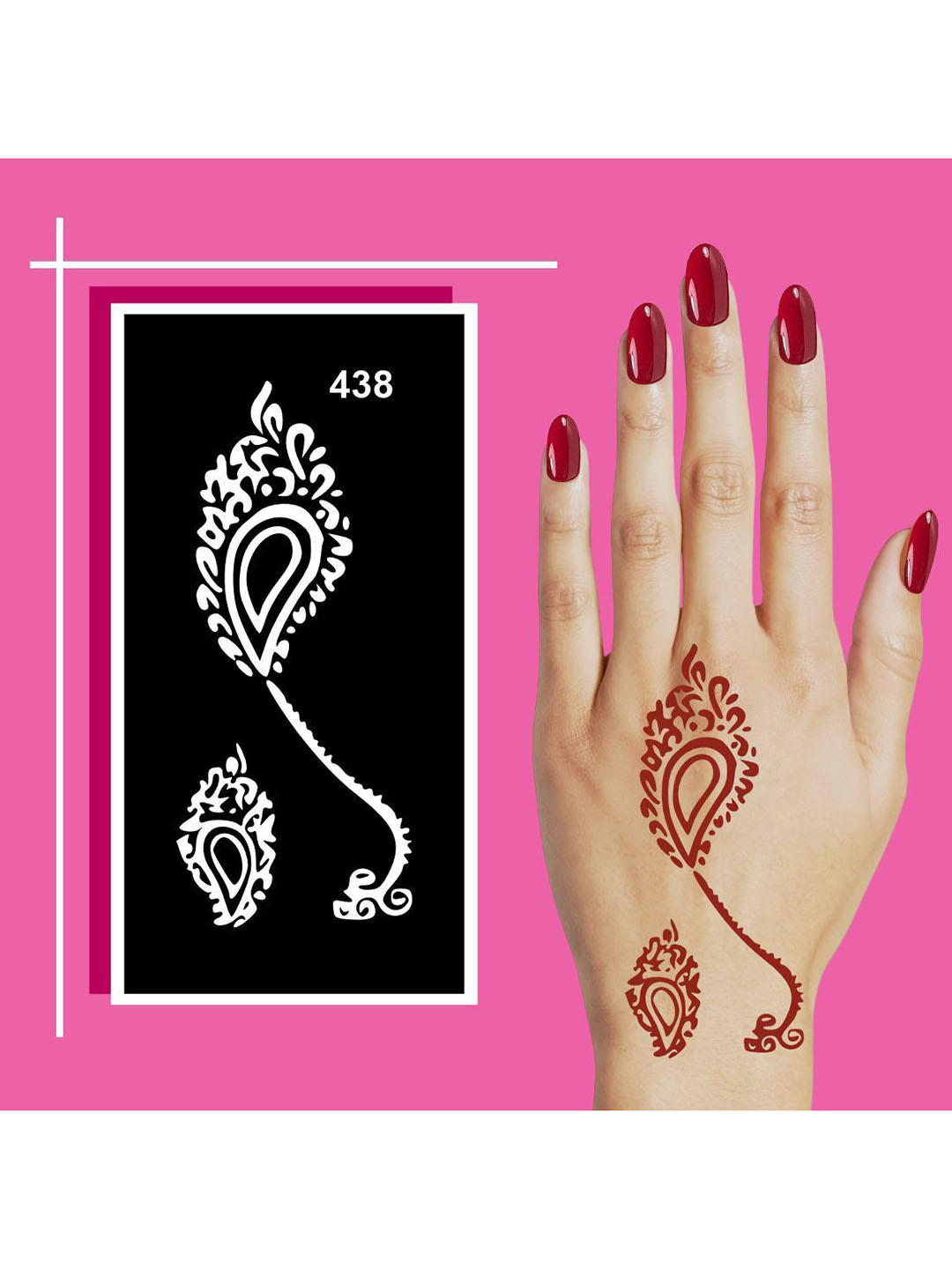 VOORKOMS Quick Stick Mehndi  Stencil Set for Anytime Use For Kids & Adults Both Sticker