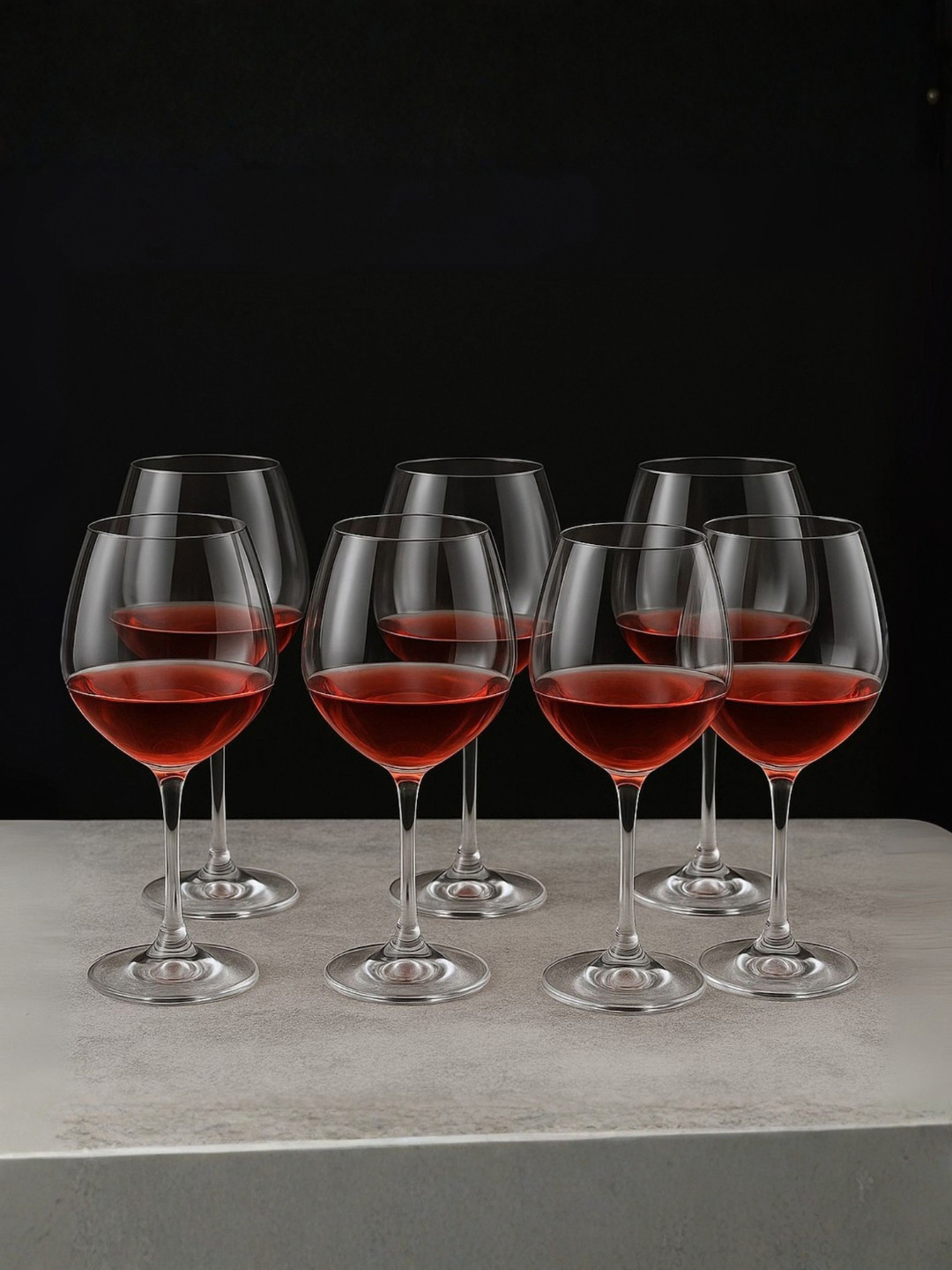 smart serve Transparent 6 Pieces Lead Free Wine Gin Goblet Glasses 680ml Each