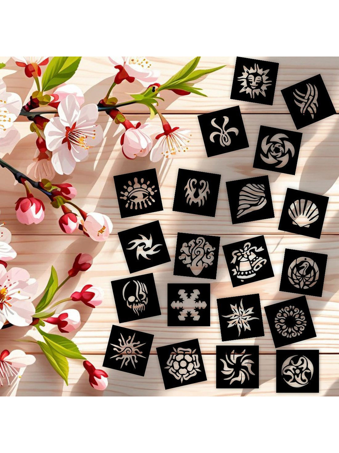 VOORKOMS Bell, stars & Multi Designs Small Stencil Sticker For Kids