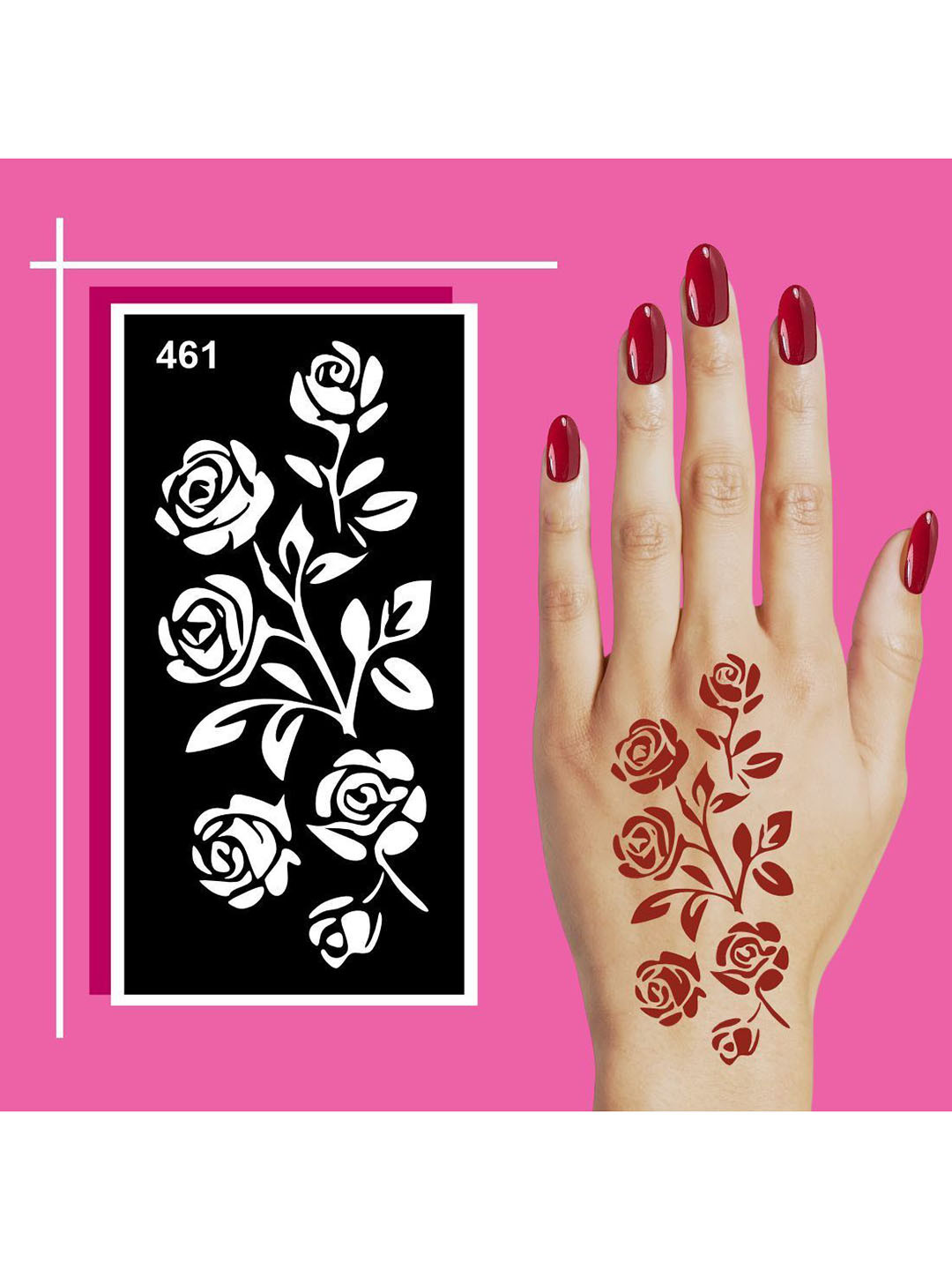 VOORKOMS Minimalist Henna Stencil Design Templates for Classy Hands For Kids & Adults
