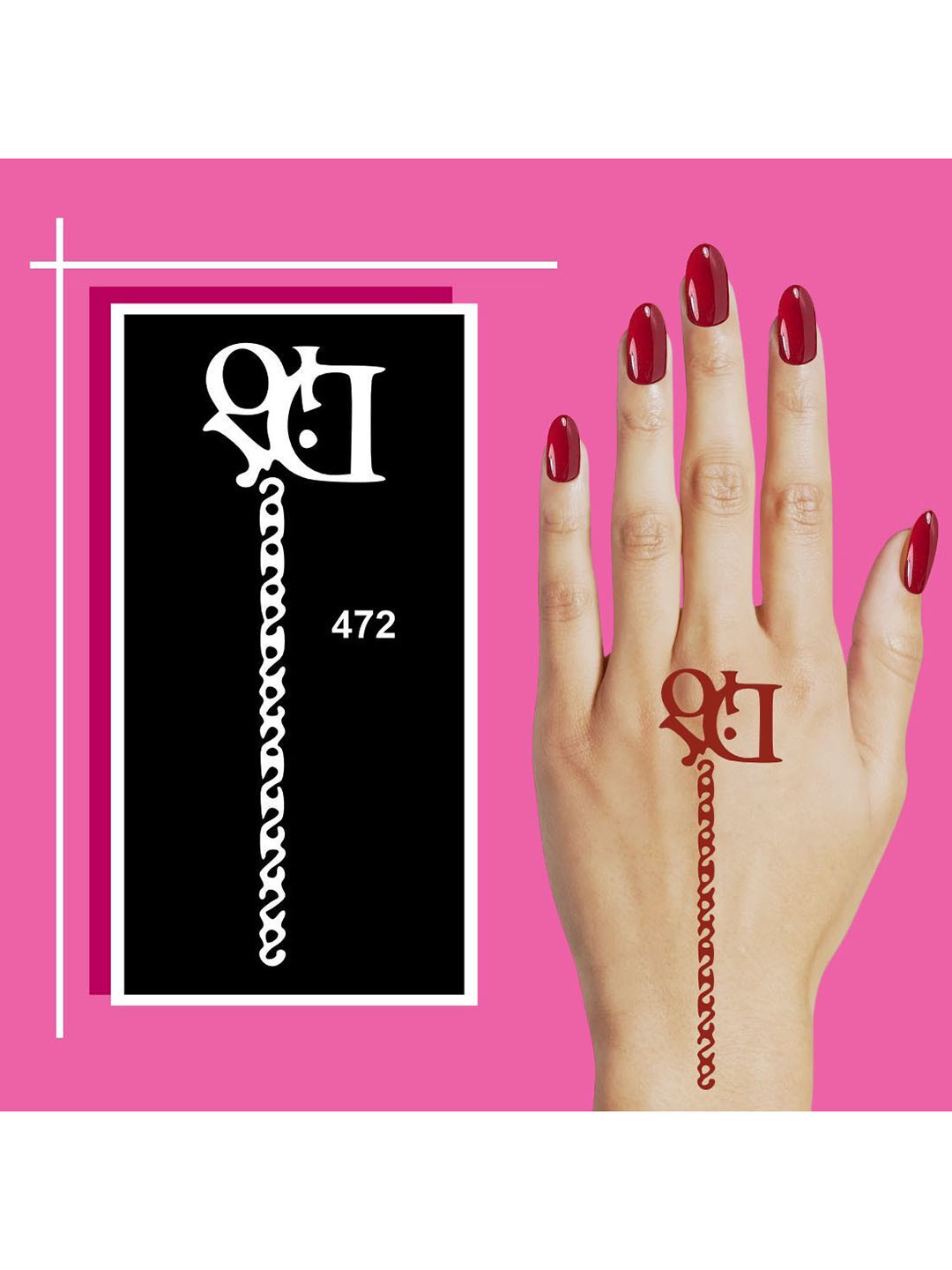 VOORKOMS Cute Mehndi Stencil Stickers for Kids Fun For Kids & Adults