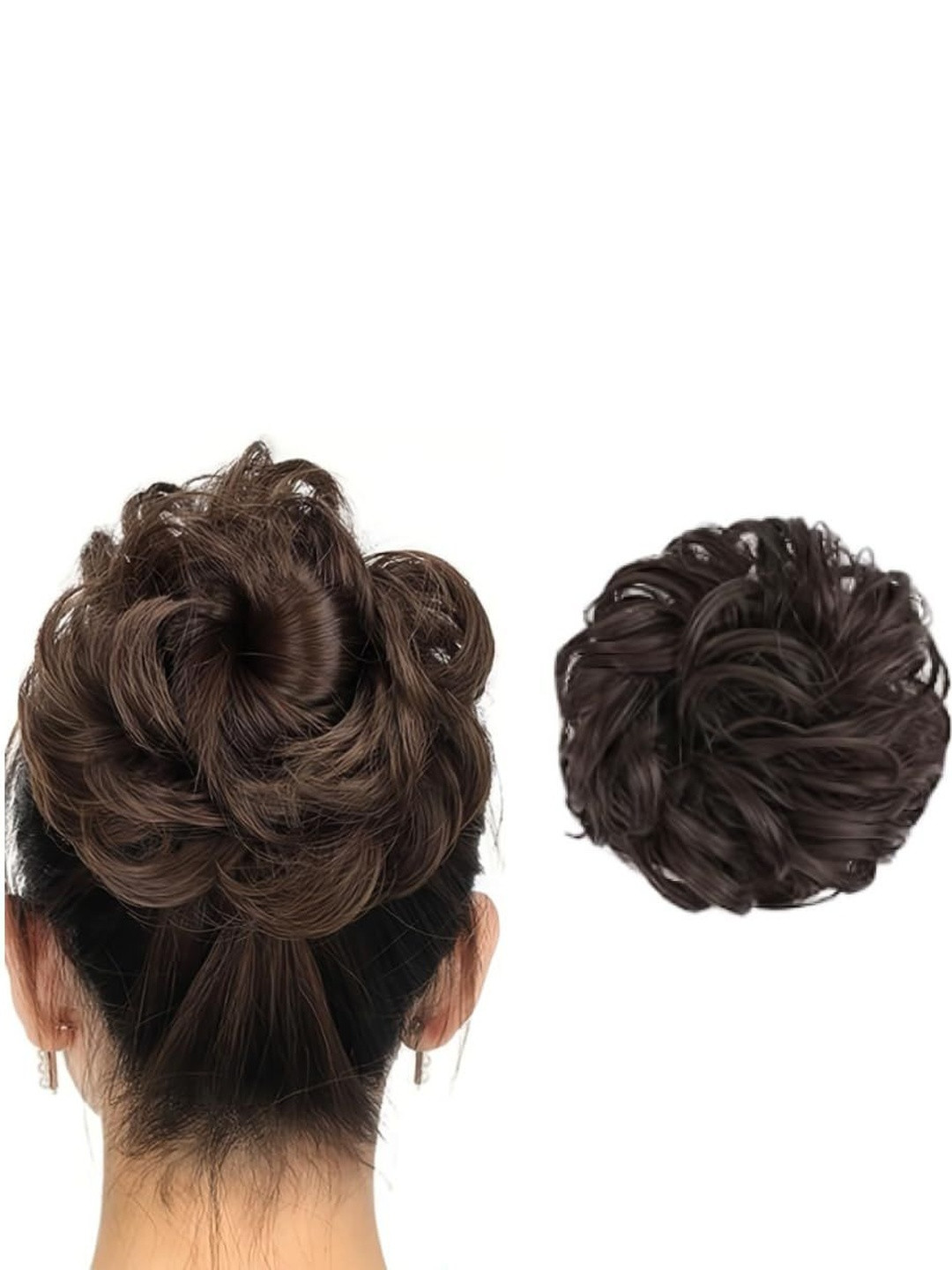 VIEWS Halo Curly Bun Brown Hair Extension - Black - 8 Inch