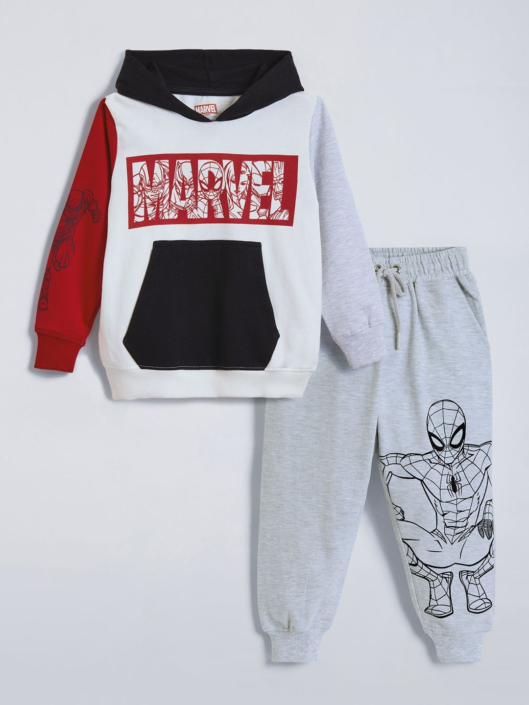 Hopscotch Boys Anime Printed Hoodie Pure Cotton Sweatshirt And Joggers