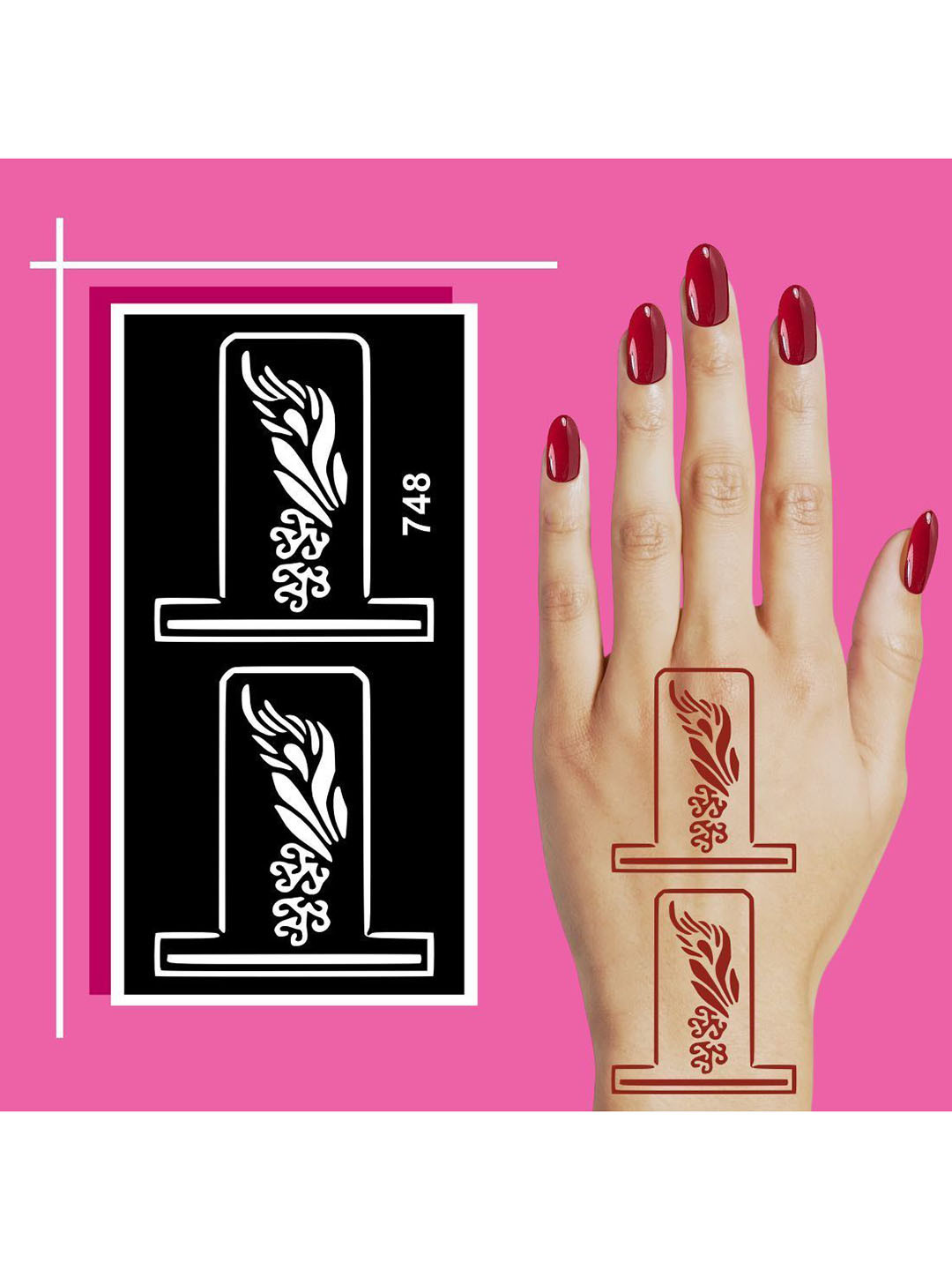 VOORKOMS Mehndi Stencil Design Sheets for Hands and Arms with Traditional Patterns
