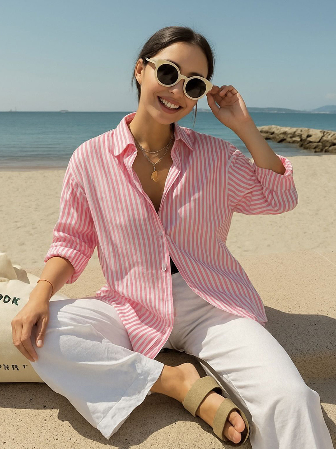 Femibazaar Women Relaxed Striped Casual Shirt