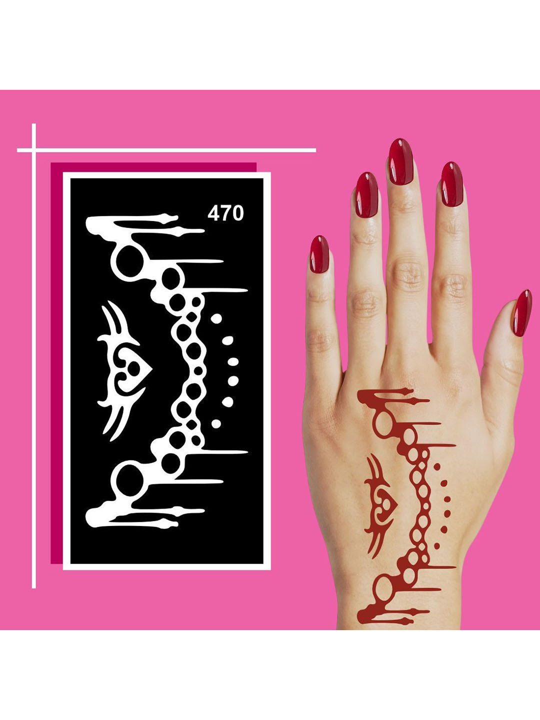 VOORKOMS Mehndi Stencil Sticker Designs With Detailed Floral & Leaf