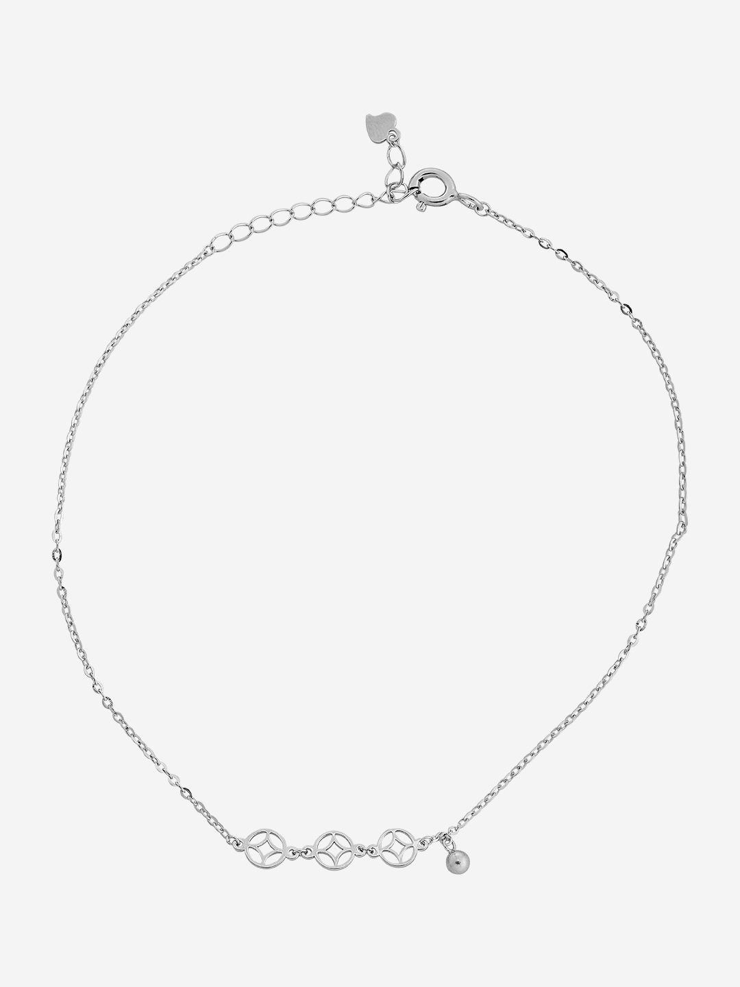 Kushal's Fashion Jewellery Gold Rhodium-Plated Party Zircon 92.5 Sterling Silver Anklet