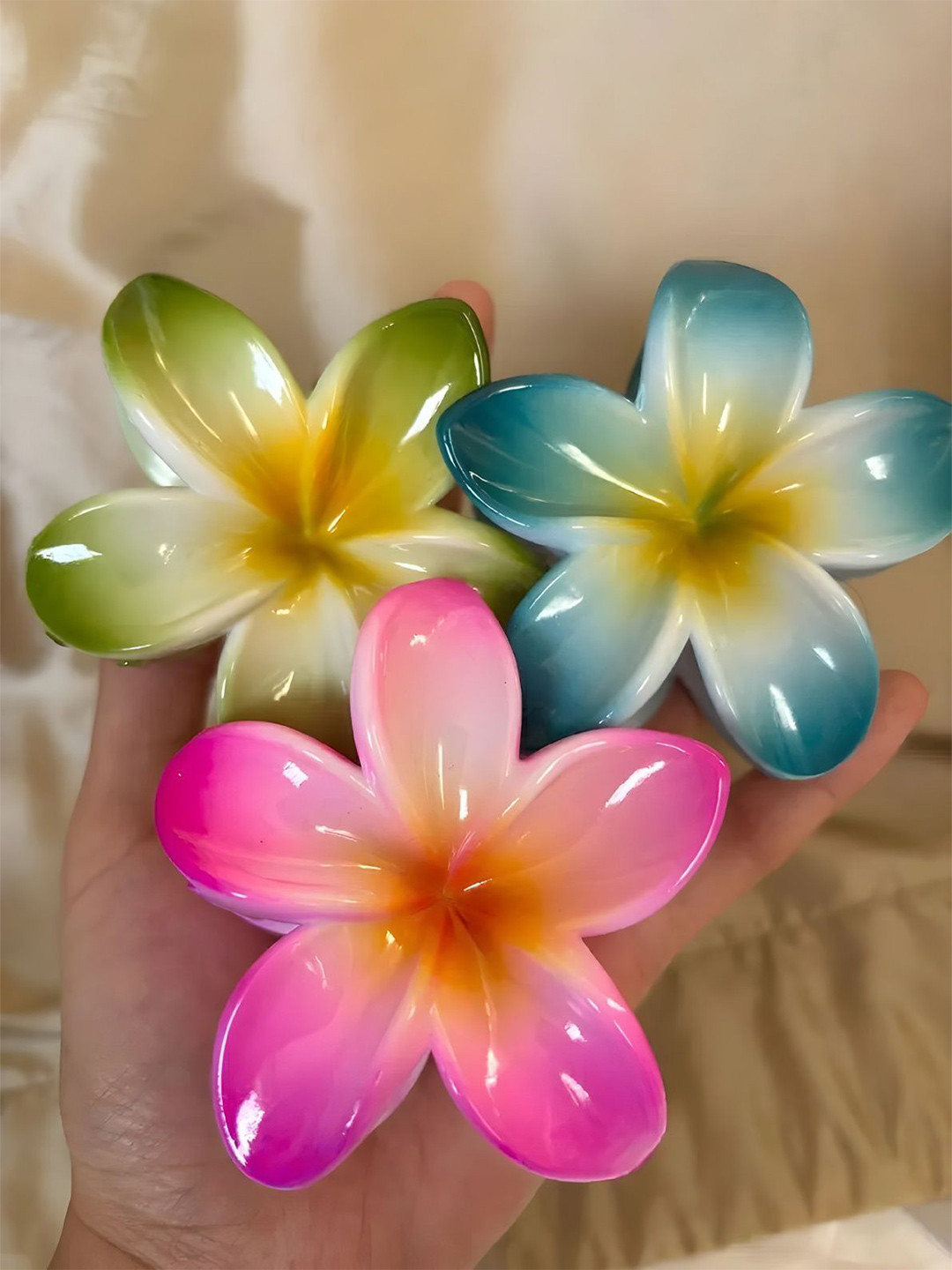 Elecsera Set of 3 Big Flower Claw Clip