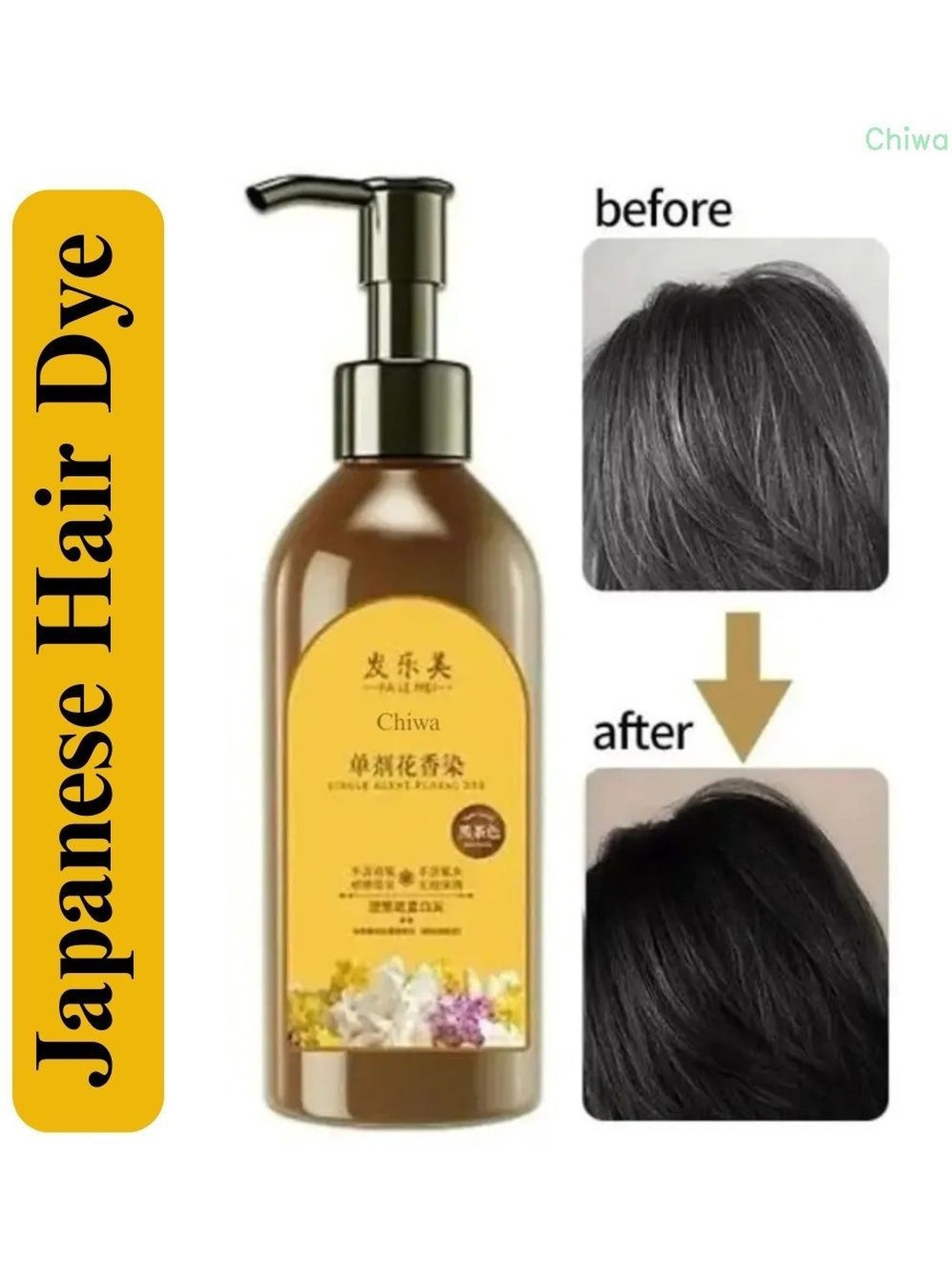 CHIWA Single Agent Floral Hair Dye - 100 ml - Black