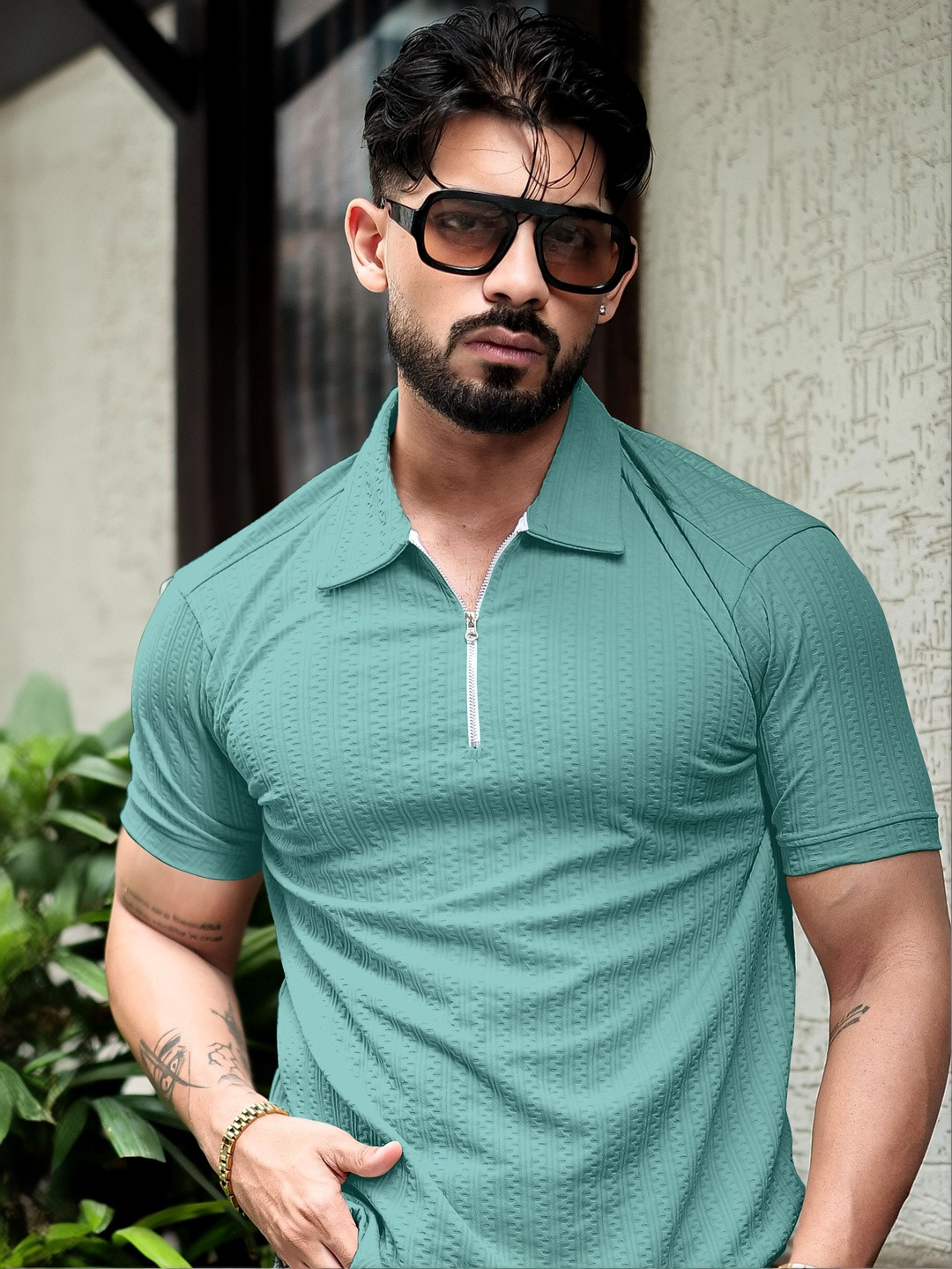 MIA FASHION Men Polo Collar T-shirt