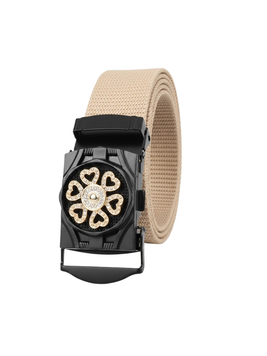 Niddleman Men Canvas Belt with Designer Heart Buckle