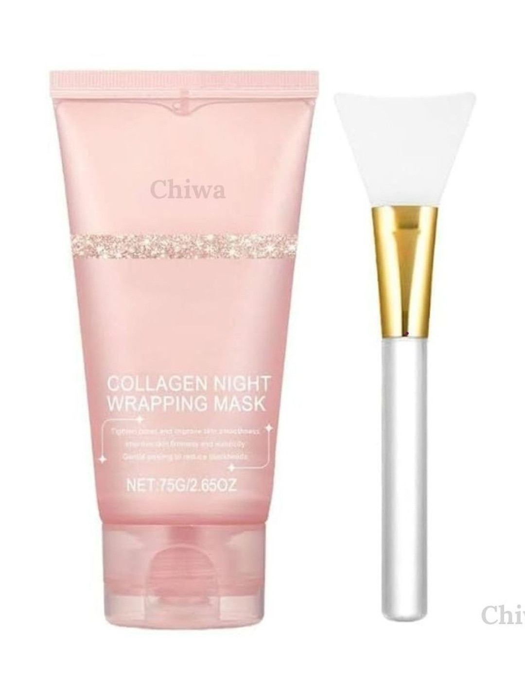 CHIWA Set Of 2 Collagen Night Wrapping Mask For Pores With Brush - 75 g