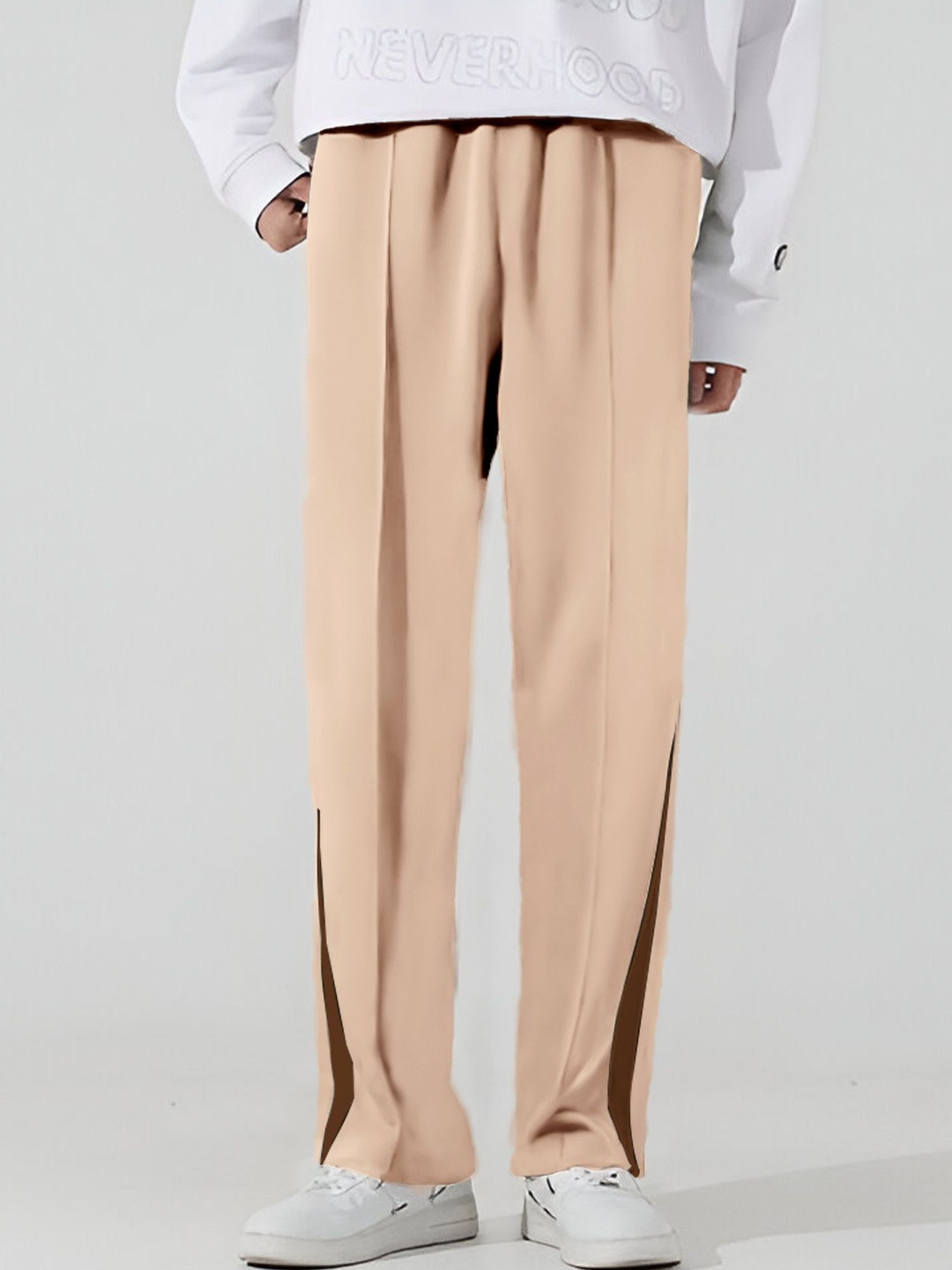 JUMPCUTS Men Color-Blocked Baggy-Fit Track Pants