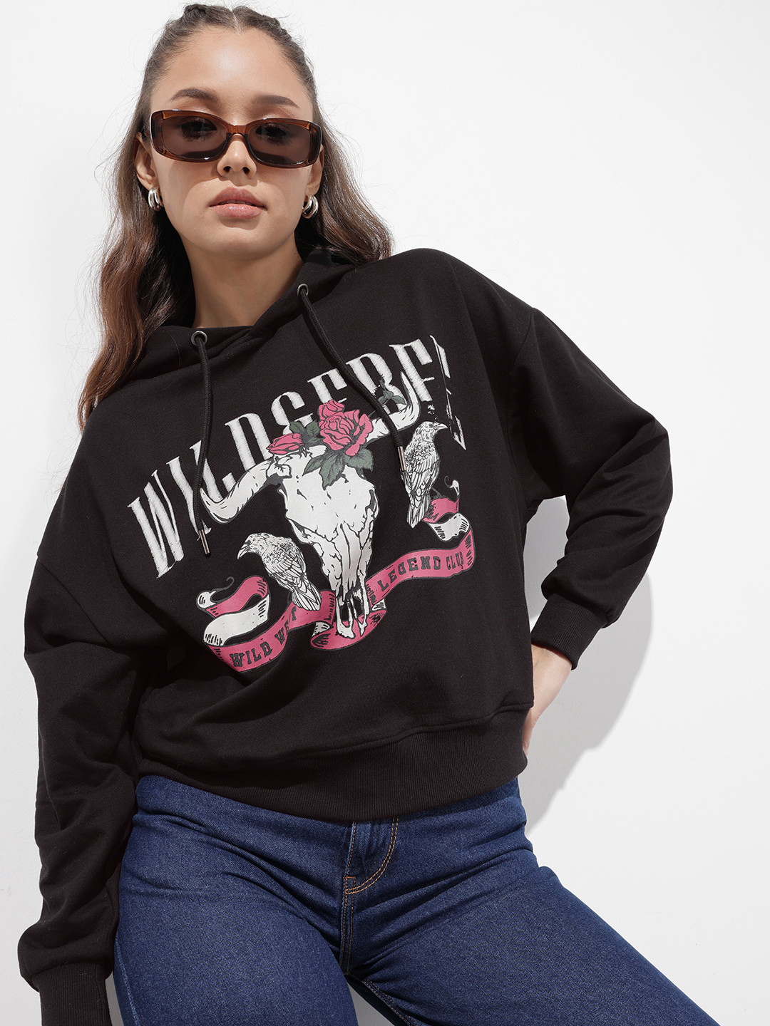 Roadster The Roadster Life Co. Graphic Printed Hooded Sweatshirt