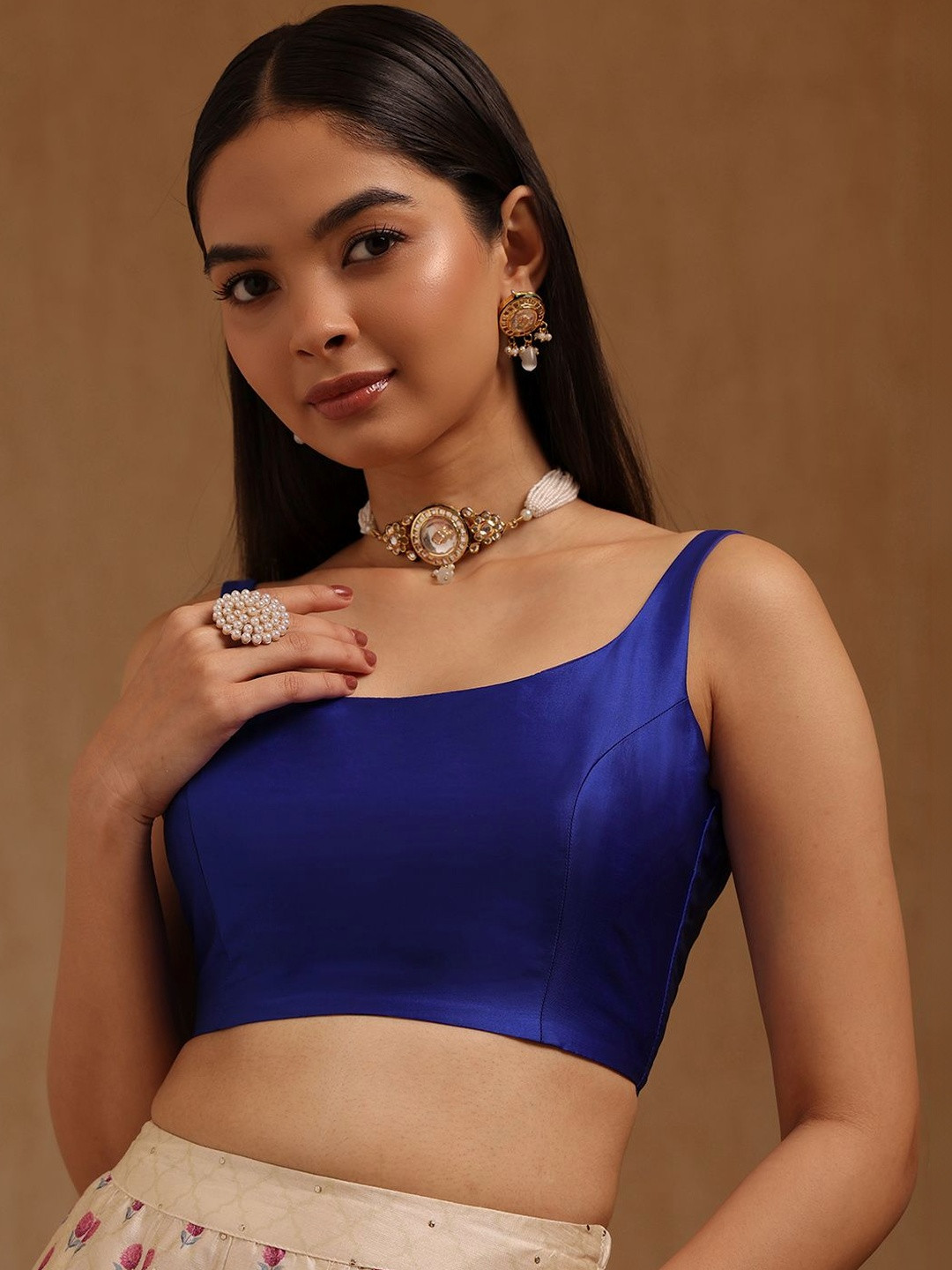 Soch Sleeveless Padded Saree Blouse