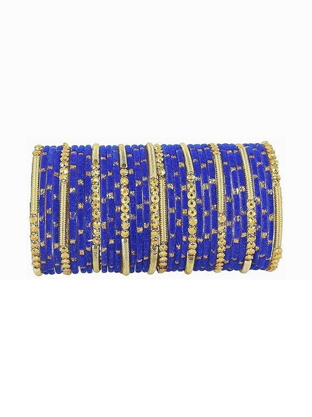Shasmi Set Of 34 Artificial Stone Studded Glass Bangles