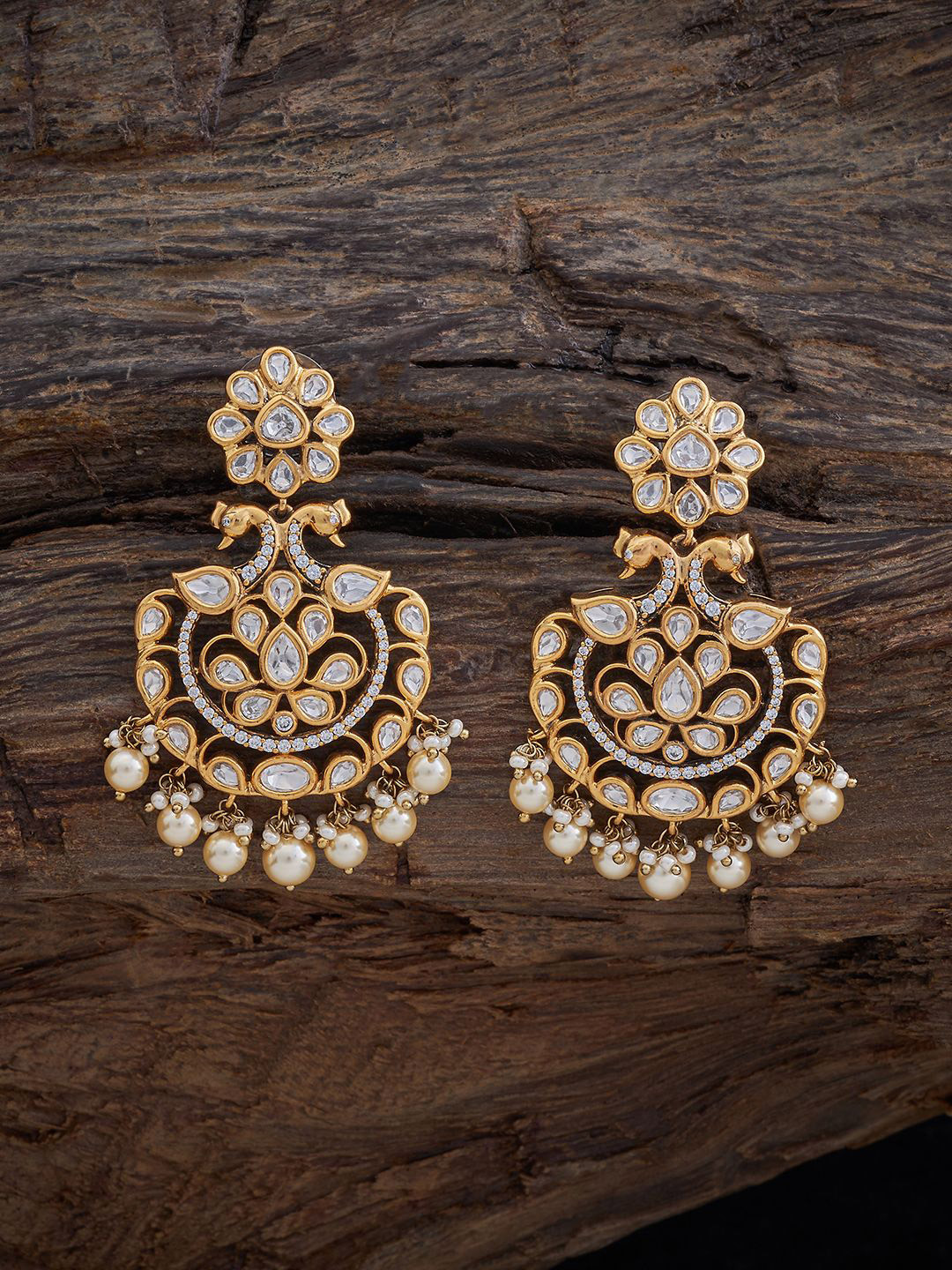 Kushal's Fashion Jewellery Embellished Bridal  Kundan Drop Earrings
