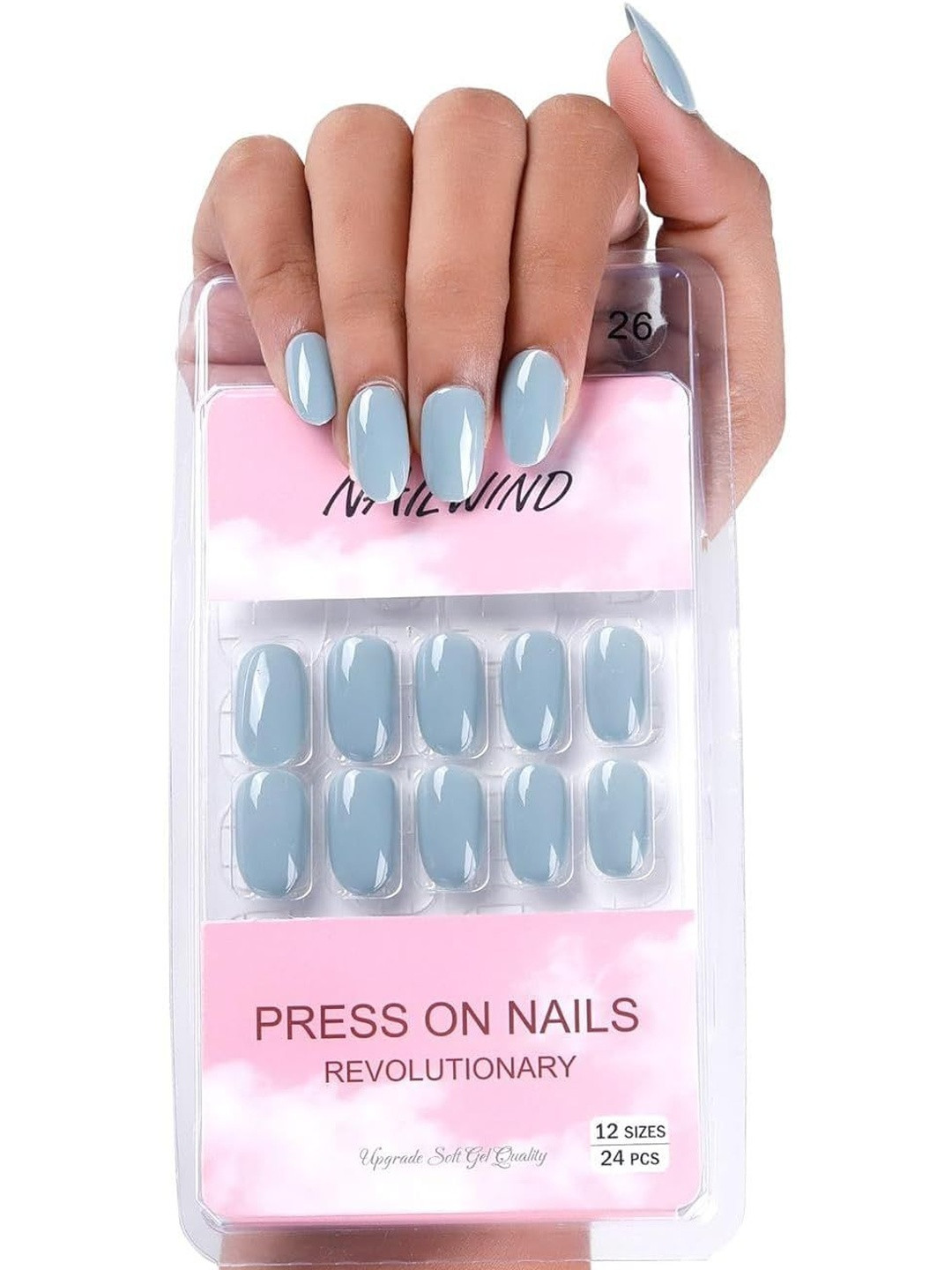 NAILWIND Set Of 24 Press On Reusable Nails - V-26