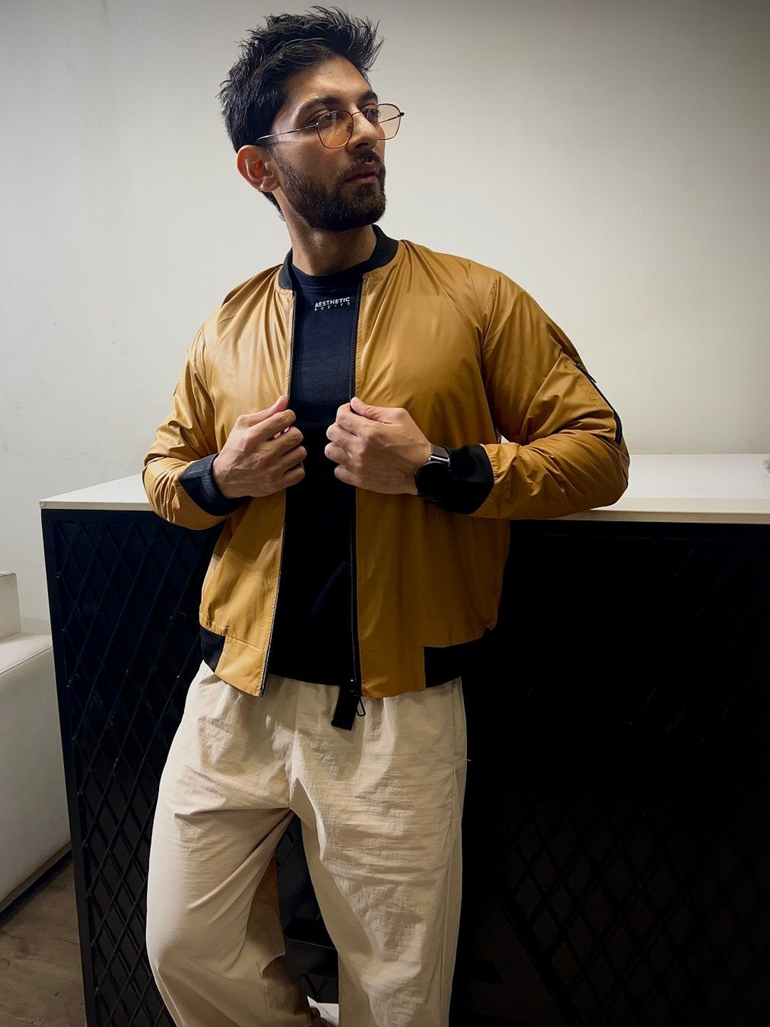 Aesthetic Bodies Men Lightweight Bomber Jacket