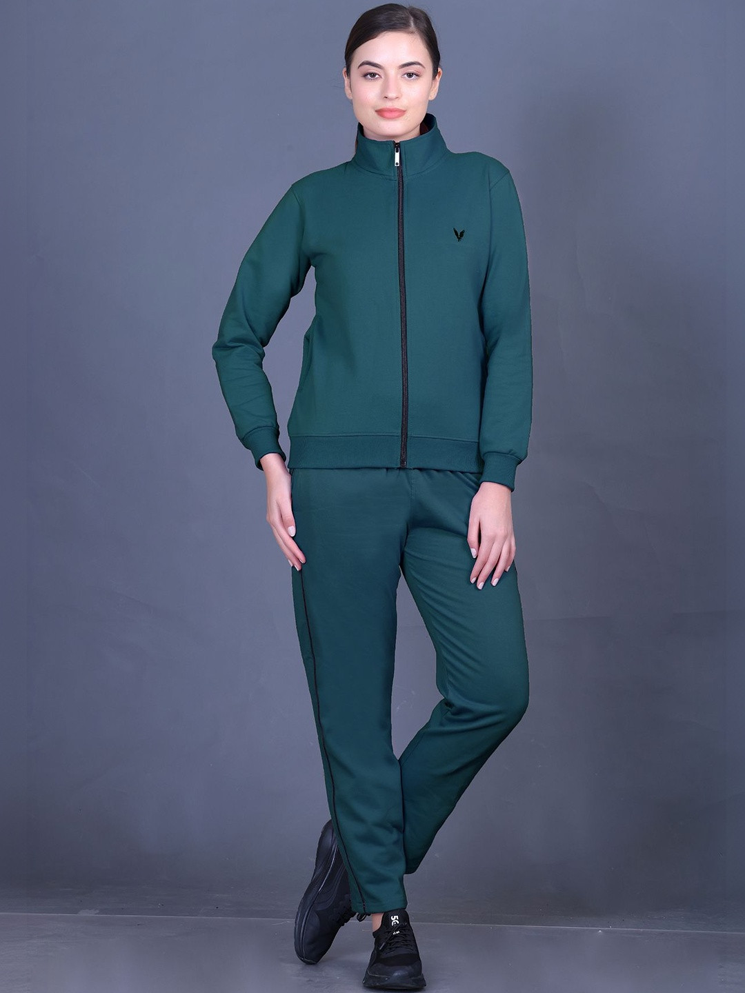 GODFREY Women Mock Collared Mid-Rise Tracksuit