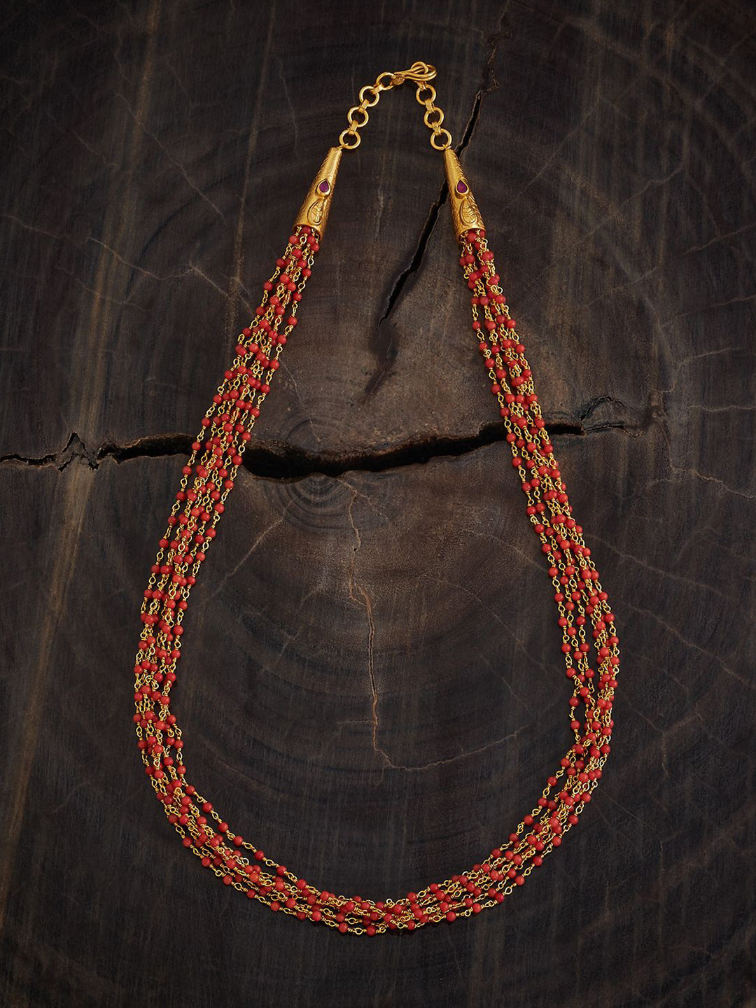 Kushal's Fashion Jewellery 92.5 Pure Silver Gold-Plated Temple Chain