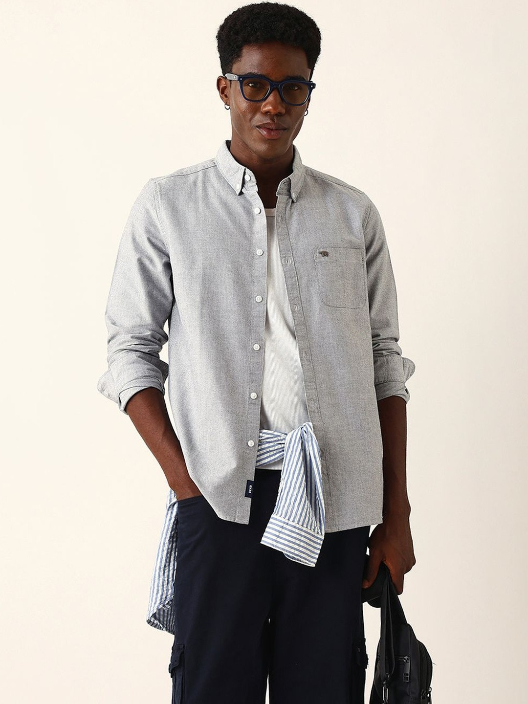THE BEAR HOUSE Men Slim Fit Casual Shirt