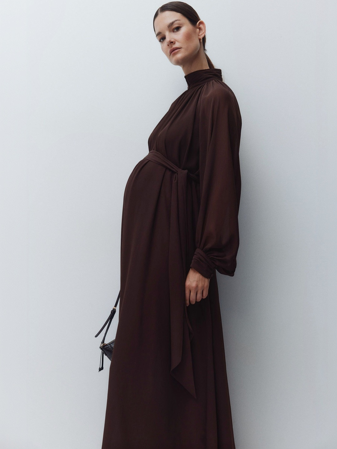 H&M Mama Long-Sleeved Chiffon Dress