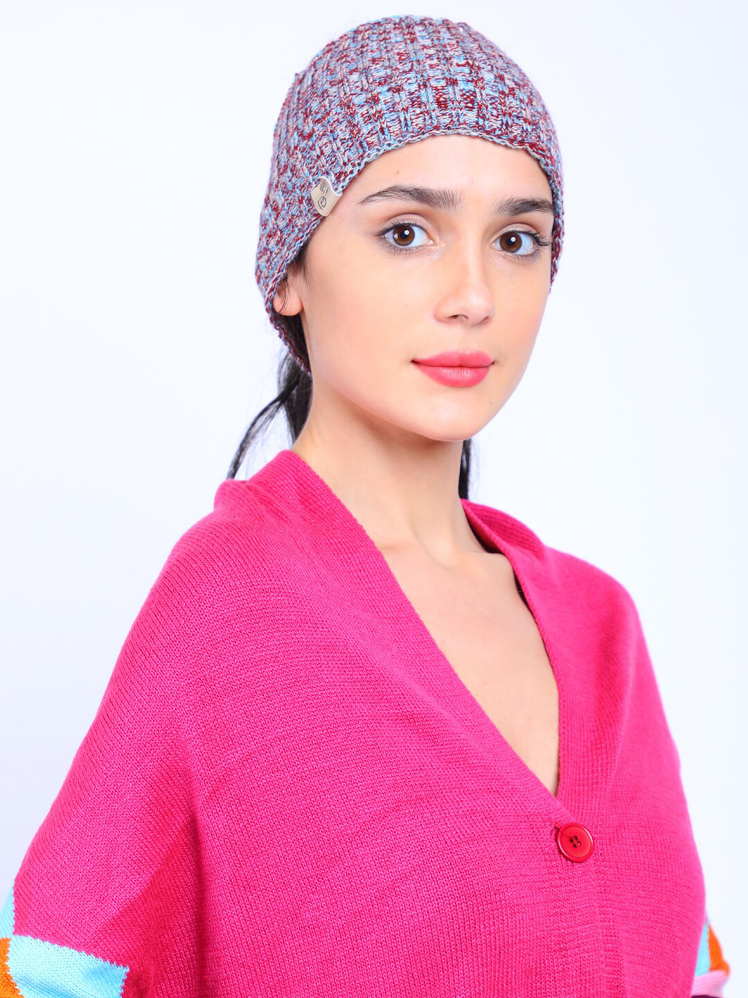 Bharatasya Women Red & Blue Knitted Headband