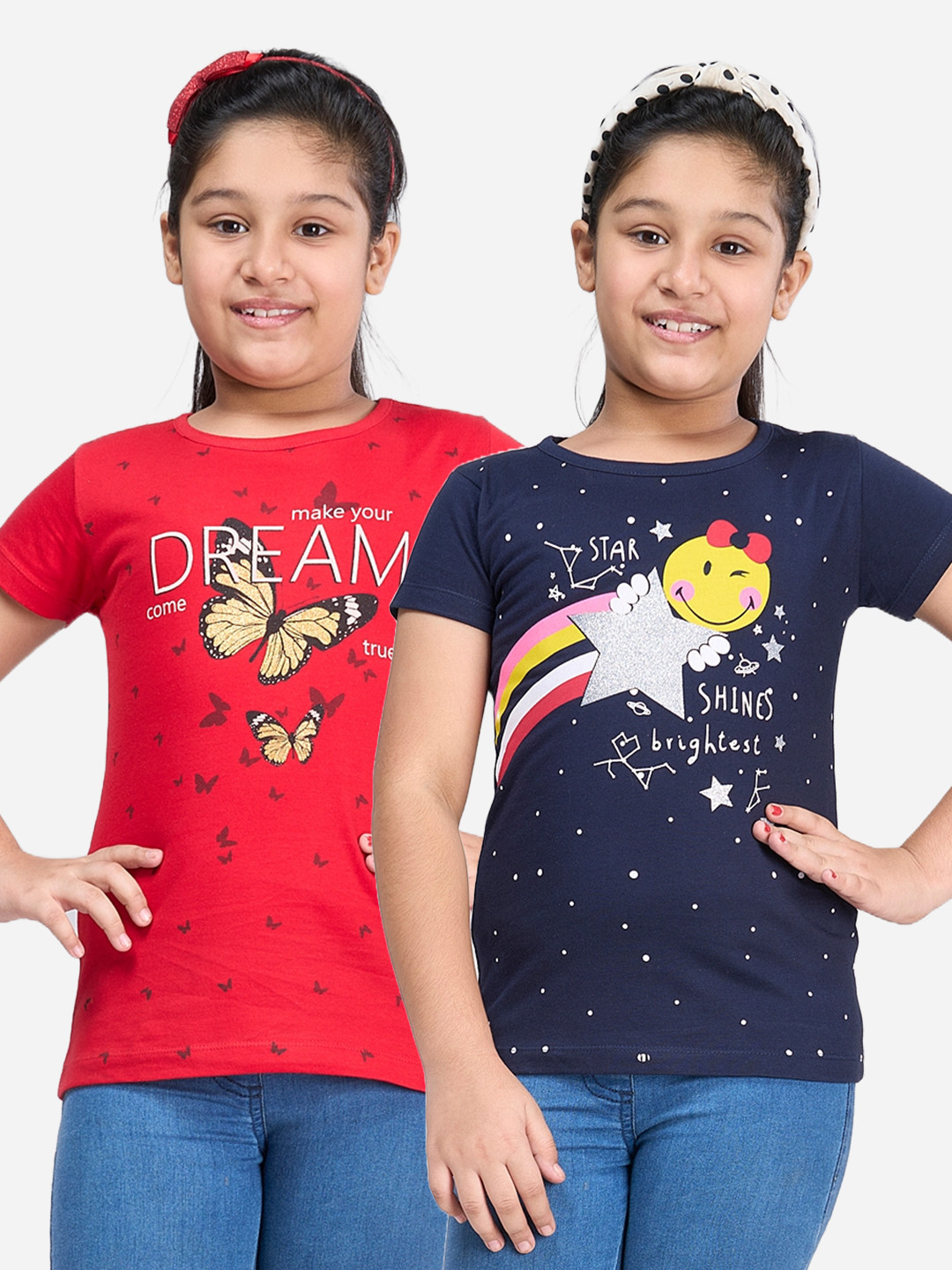 ZUNIORS SSC Kids 2 Printed  Blue & Red T-shirt with Round neck Half sleeves