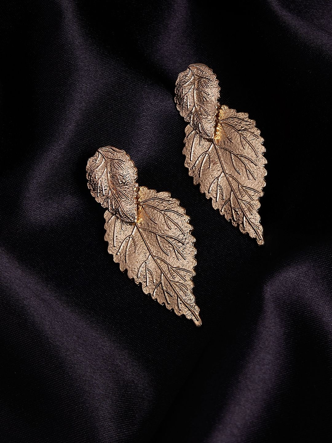 Forever Glam by Pantaloons Leaf Shaped Drop Earrings