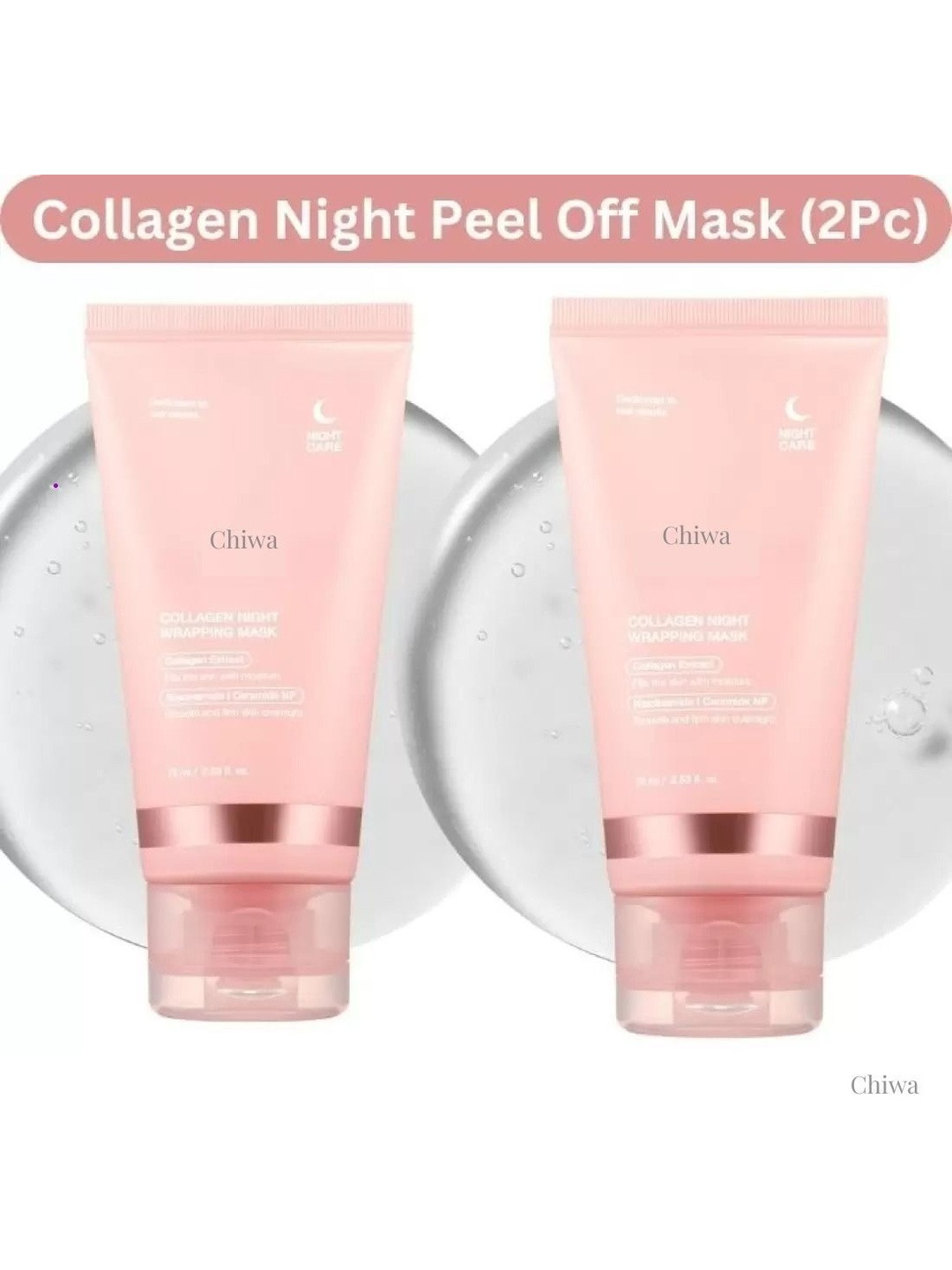 CHIWA Set Of 2 Collagen Pore Care Night Wrapping Peel-Off Masks - 75 ml Each