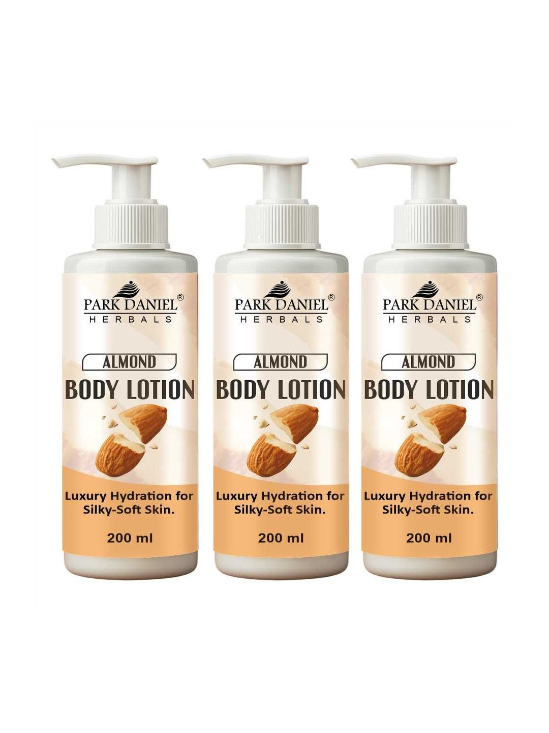 Park Daniel Set Of 3 Almond Body Lotion For Silky Soft Skin - 200 ml Each