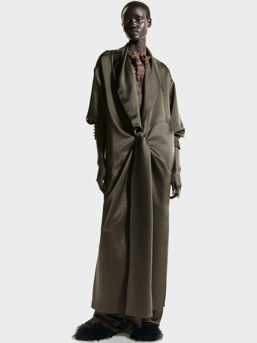 H&M Long Satin Dress