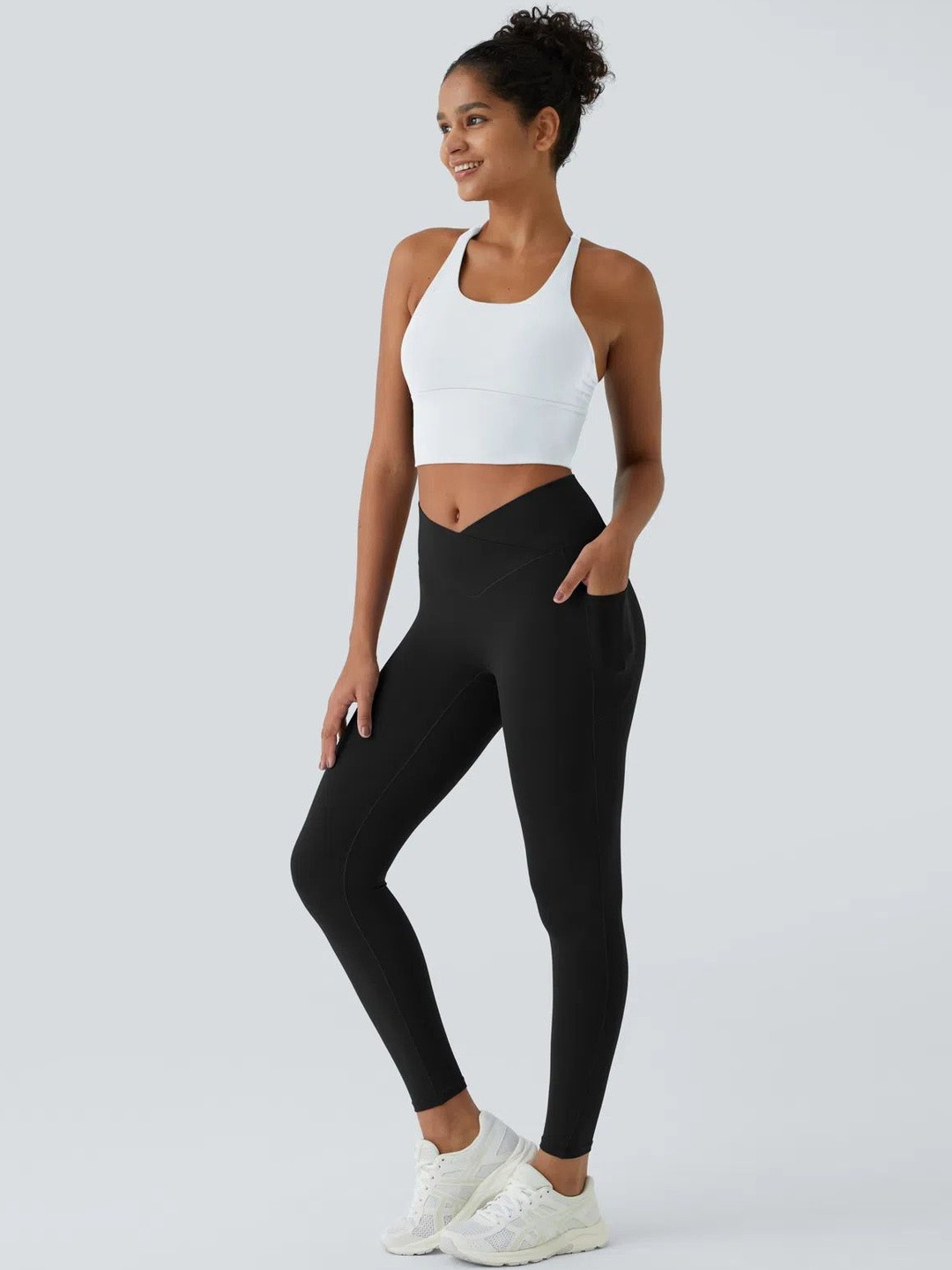 COLOR CAPITAL Women Criss-Cross Ankle Length Sports Tights