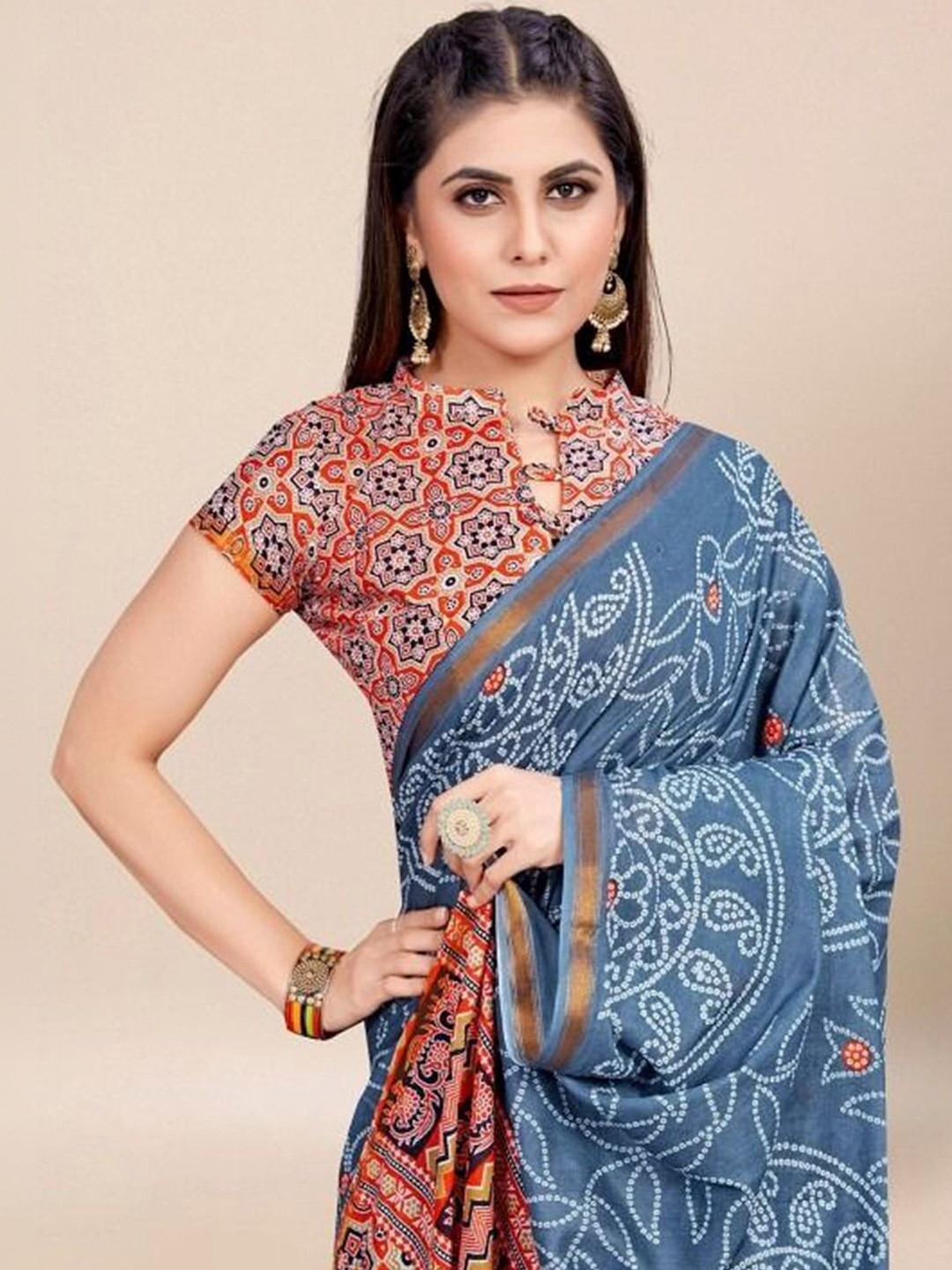 GEN Z TRENDS Ethnic Motifs Pure Cotton Designer Saree