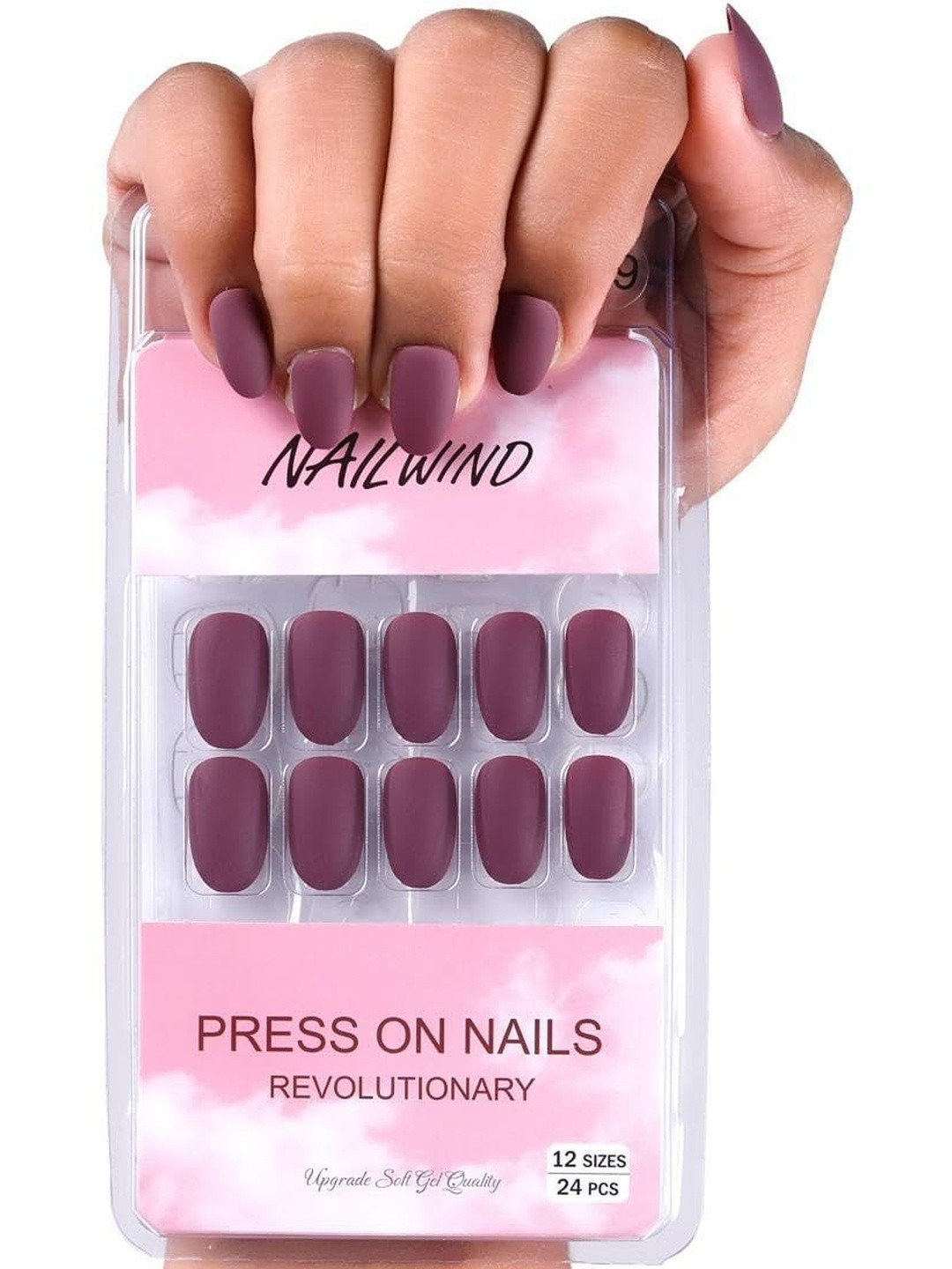 NAILWIND Set Of 24 Press On Reusable Nails - V-39